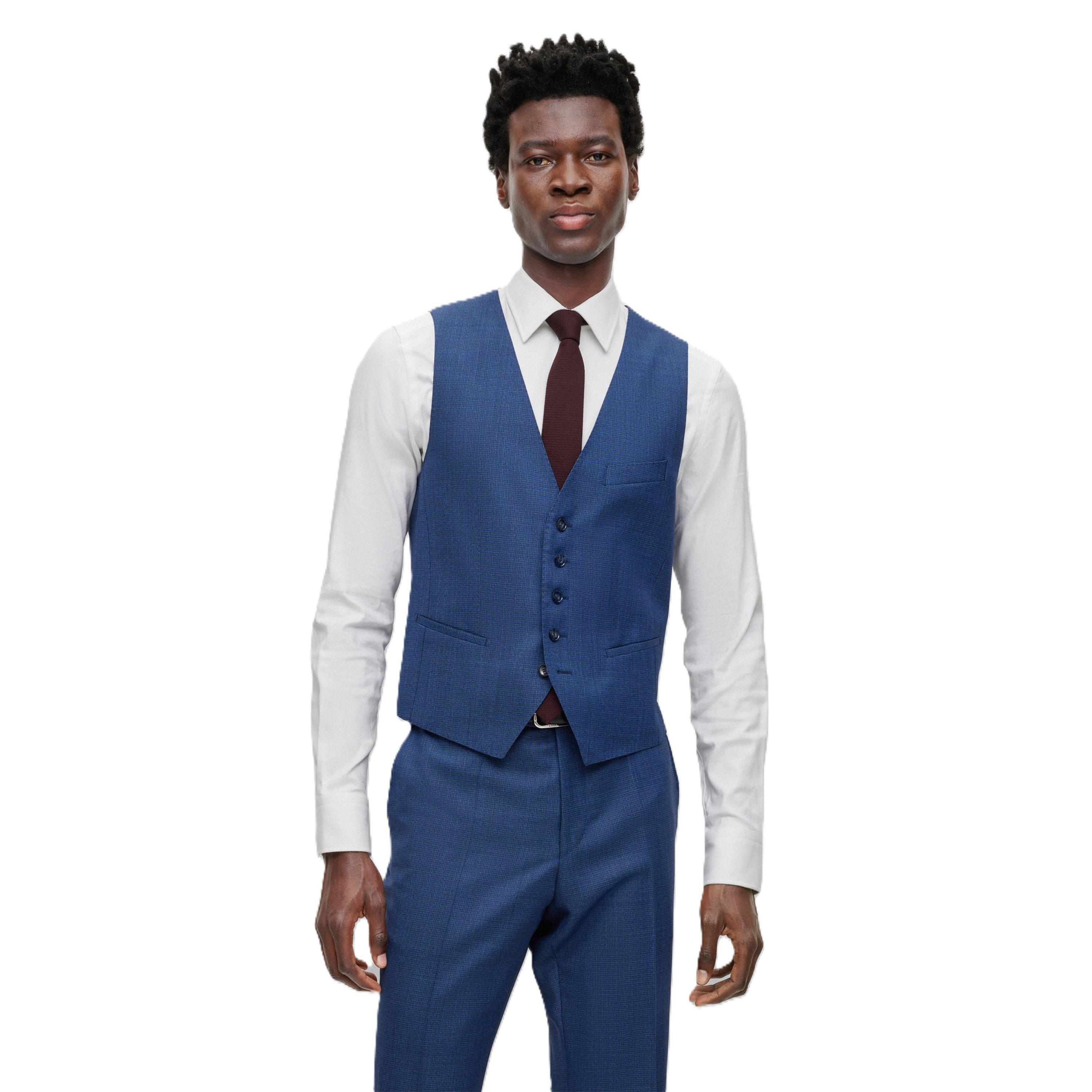 Dark Blue - Boss - Men's T-Harvers 3pcs Suit Set - 2