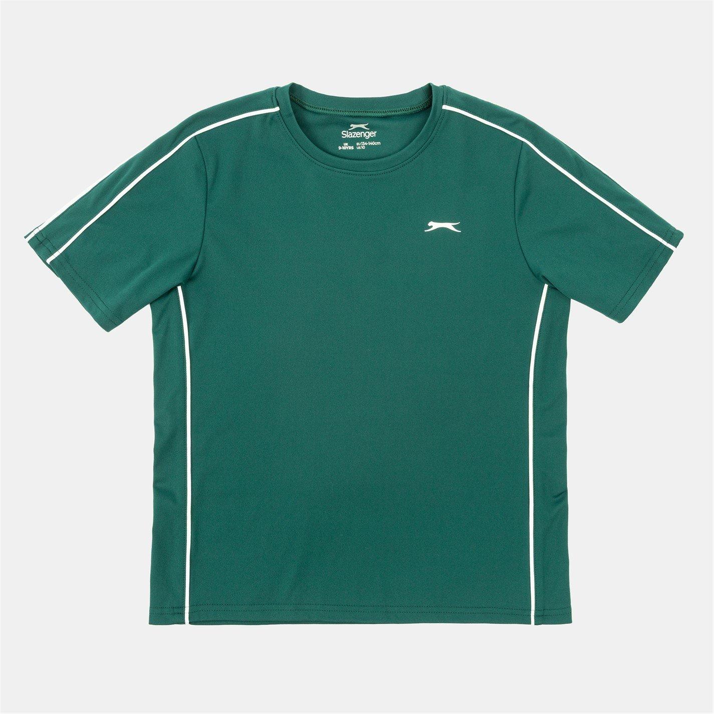 Slazenger Girls Tennis Tee - Forest Green - 9-10 (M)