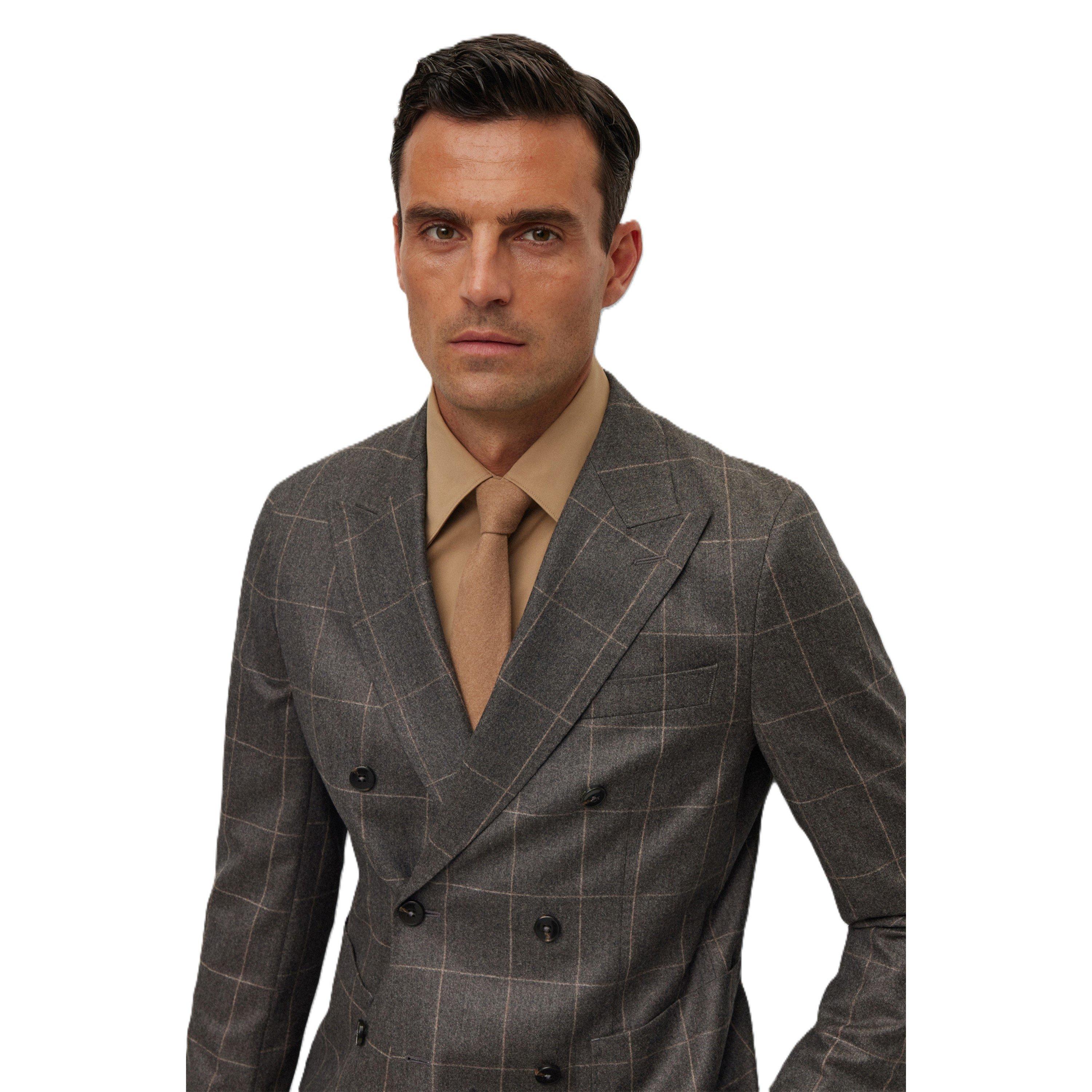 Grey - Boss - Men's Heston Pcs Double Breasted Suit - 3