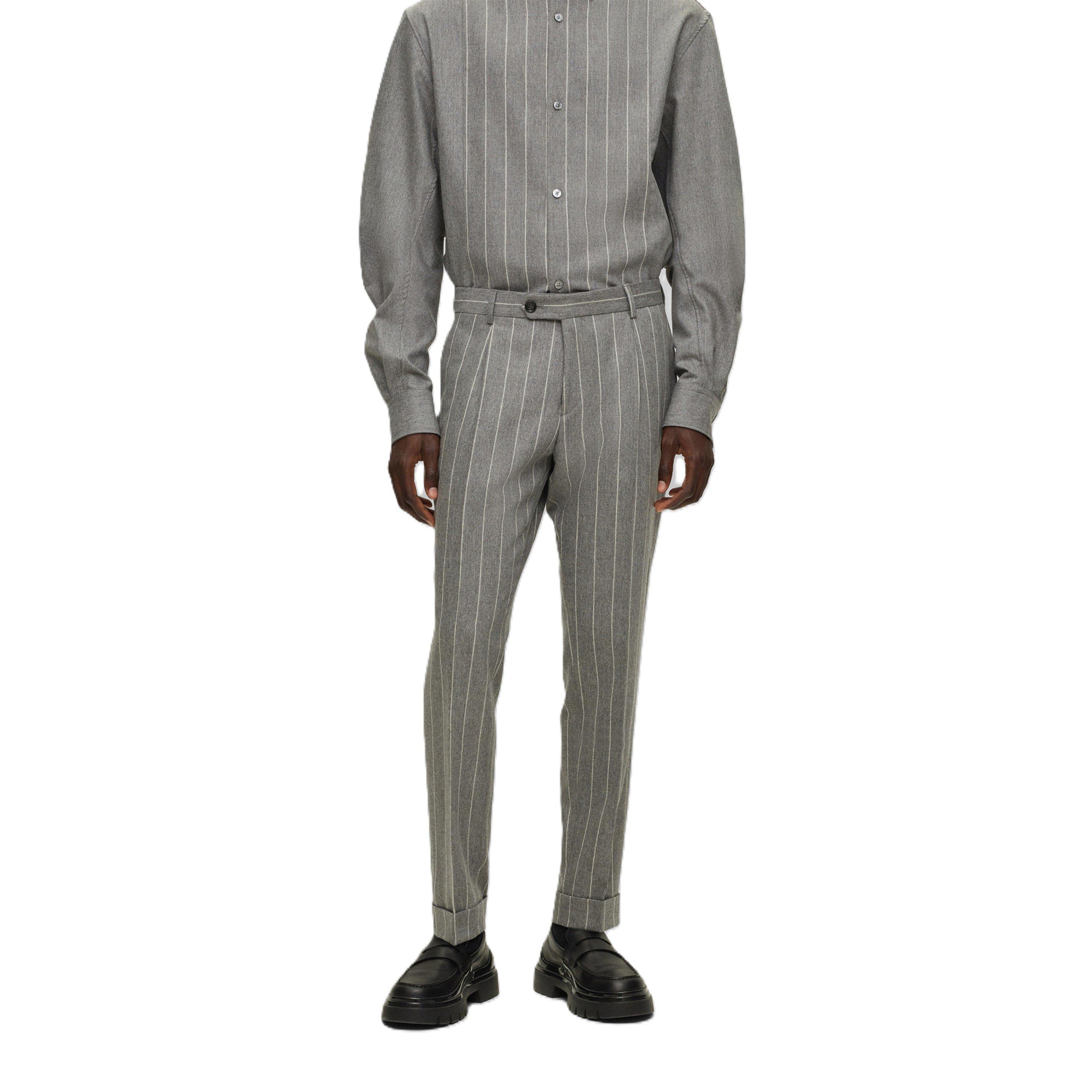 Grey - Boss - Men's C Huge Pcs Double Breasted Suit - 3