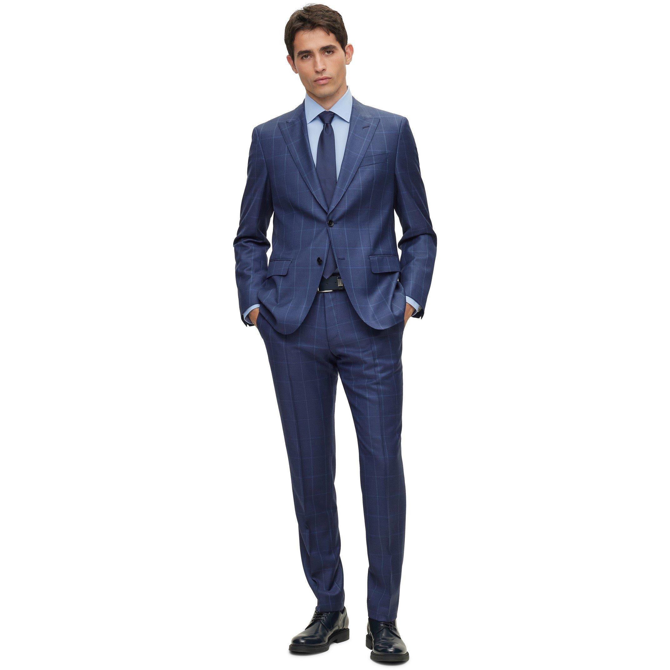 Blue - Boss - Men's H Huge Peak Suits - 4