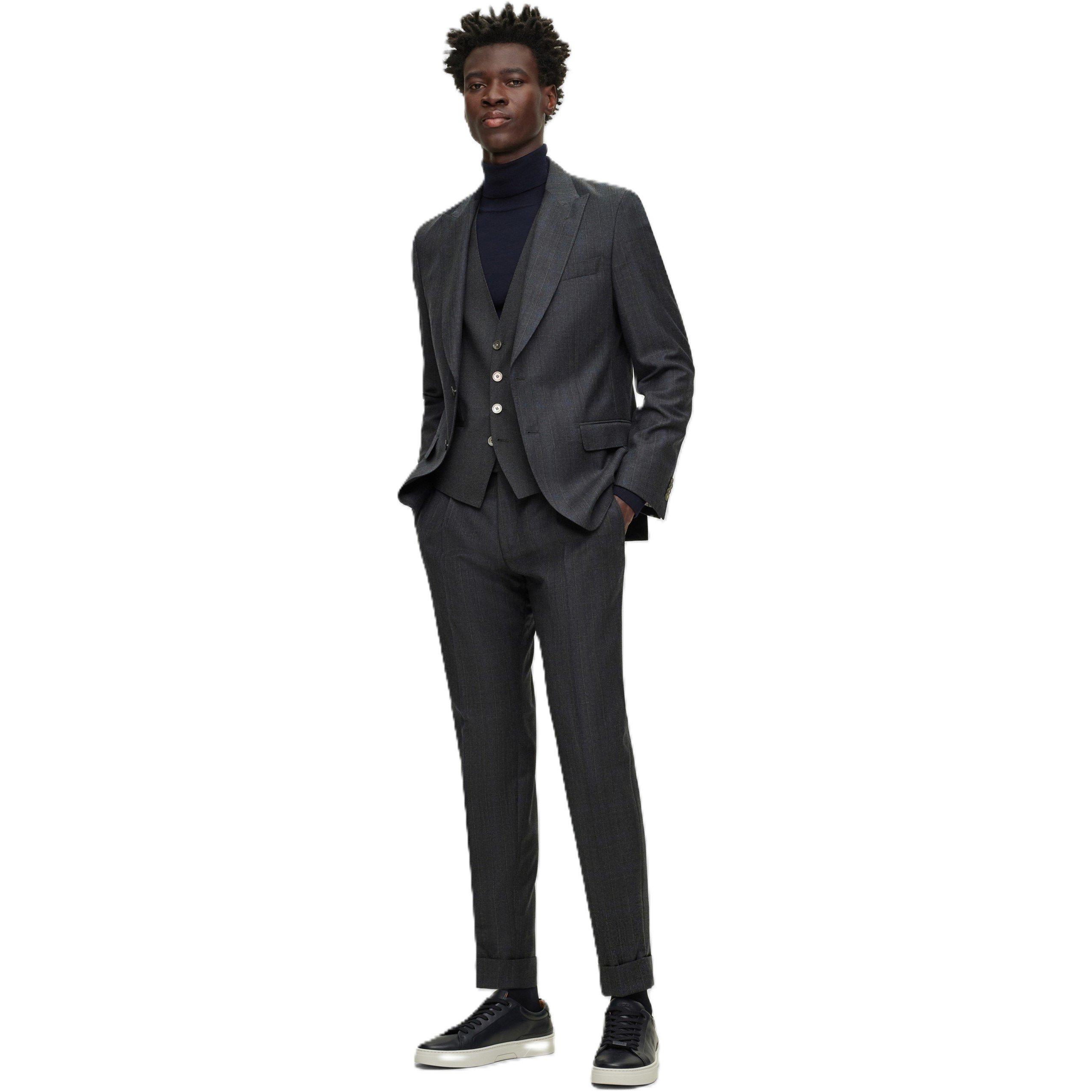 Grey - Boss - Men's C-Huge 3pcs Peak Suit - 1