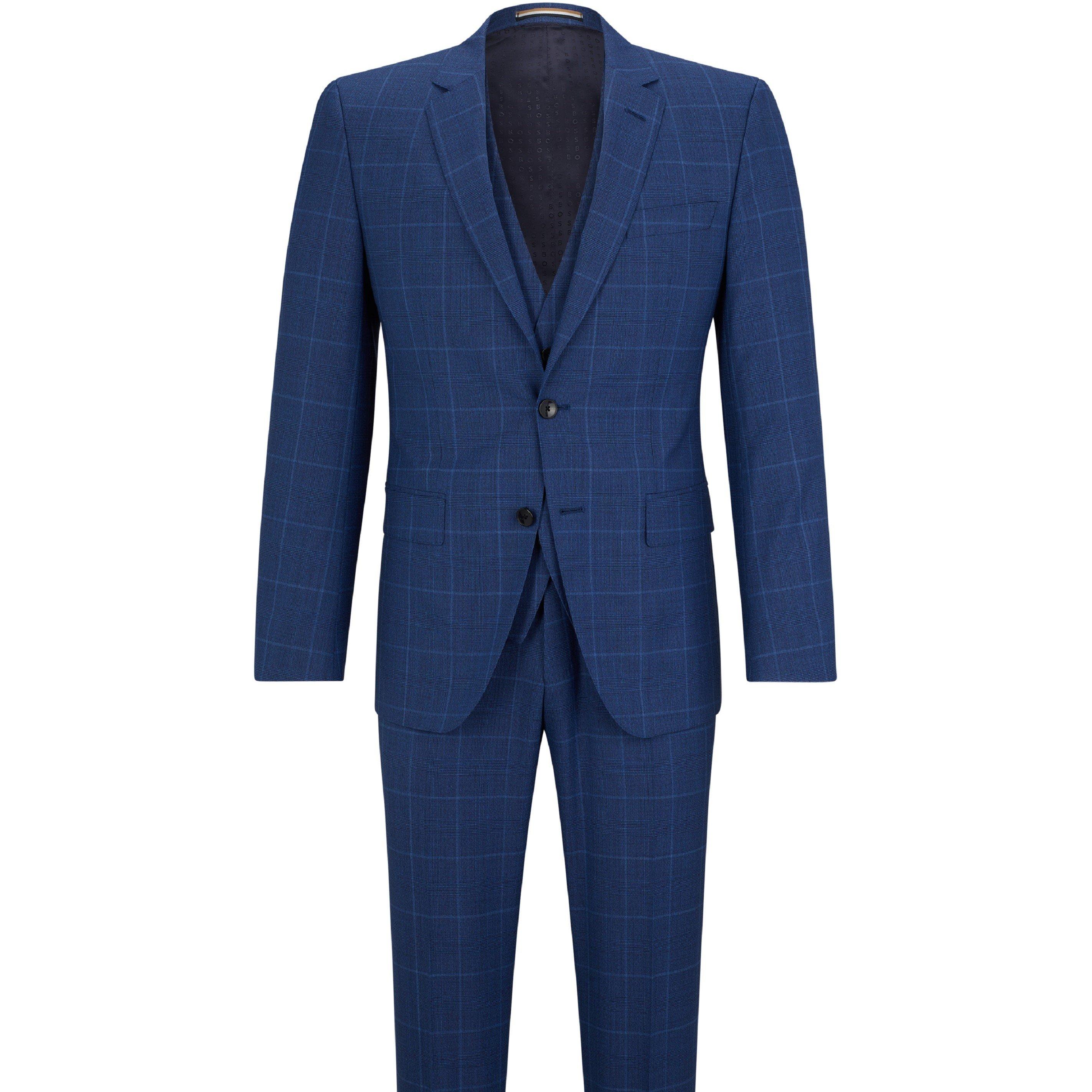 Blue - Boss - Men's Classic Structured Suit - 1