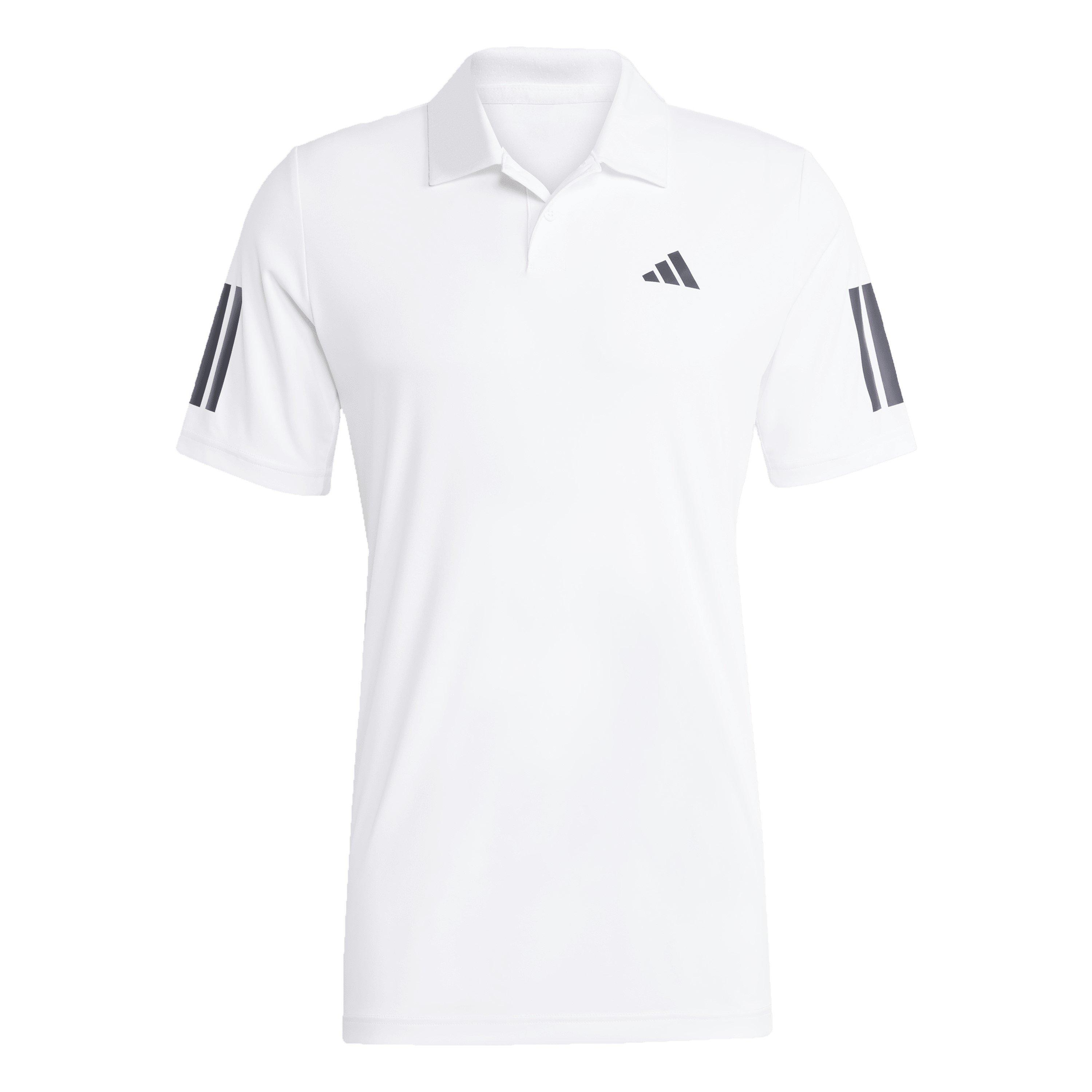 White/Black - adidas - Club 3 Stripe Polo Shirt Mens - 1