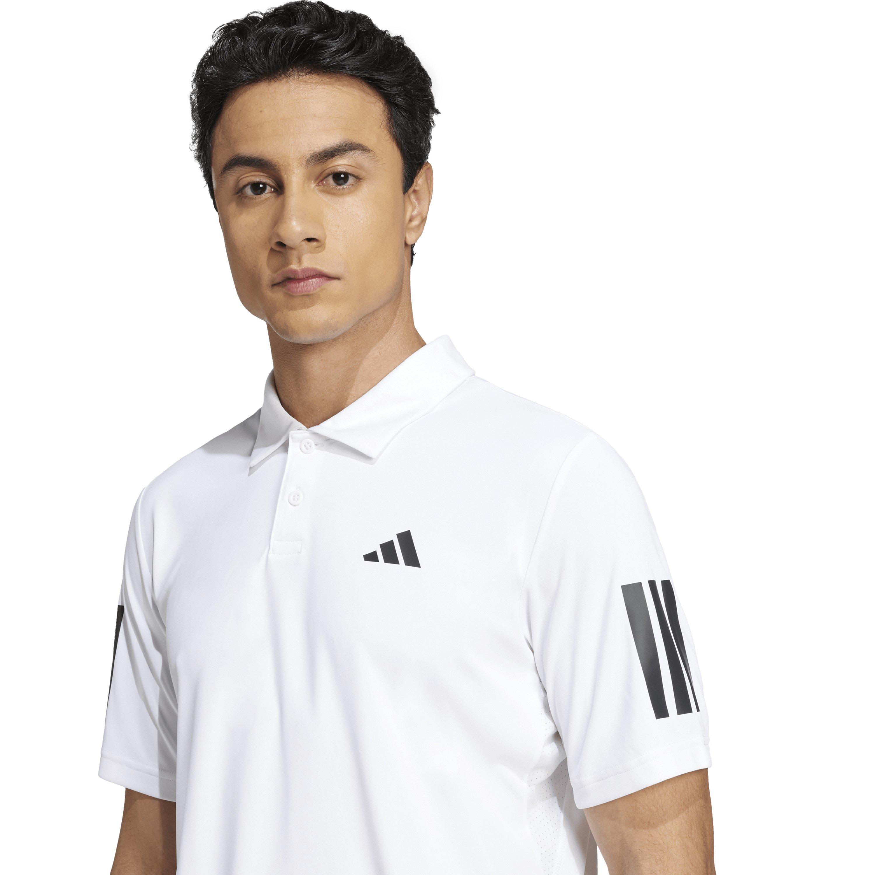 Bianco/Nero - adidas - Club 3 Stripe Polo Shirt Mens - 4
