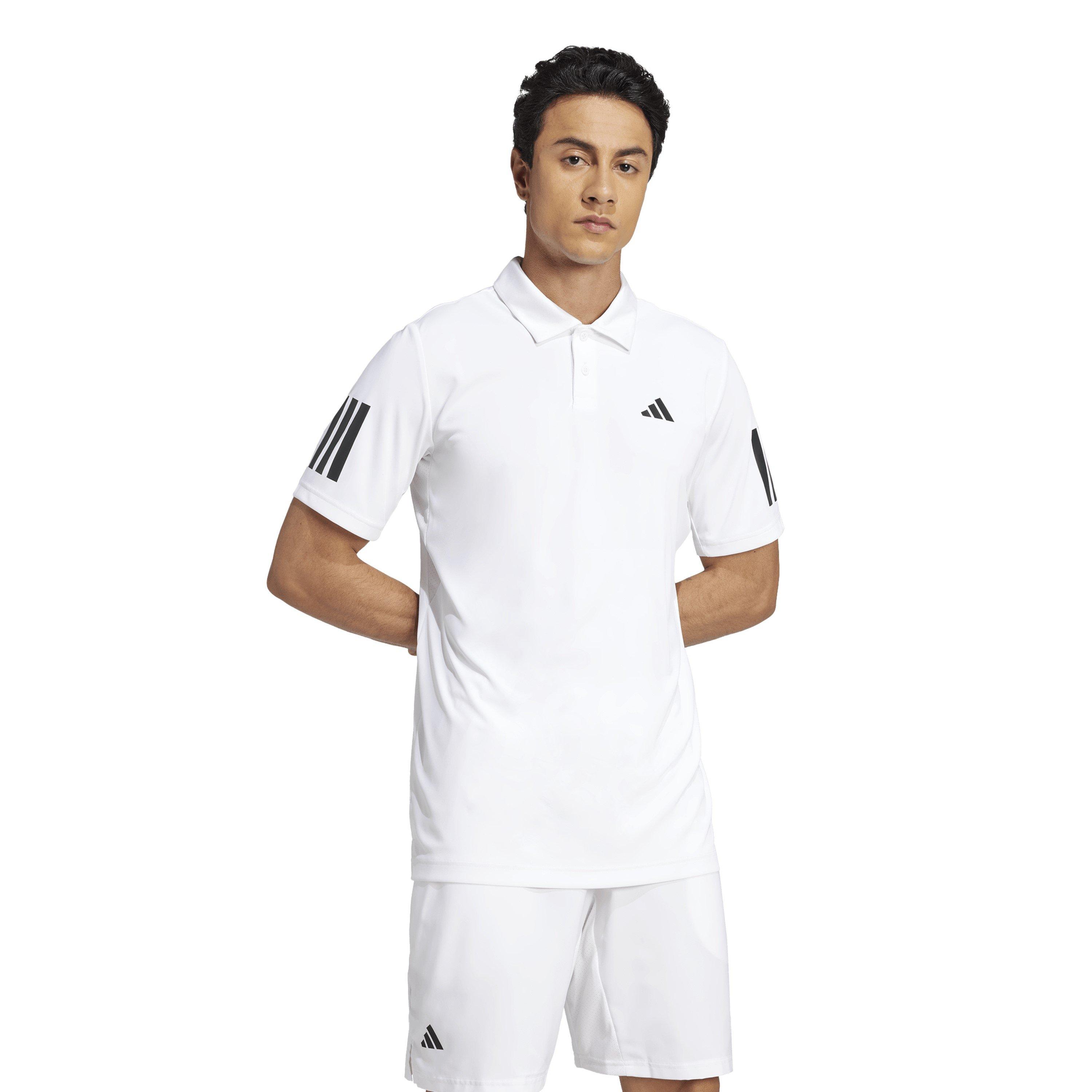 Bianco/Nero - adidas - Club 3 Stripe Polo Shirt Mens - 6