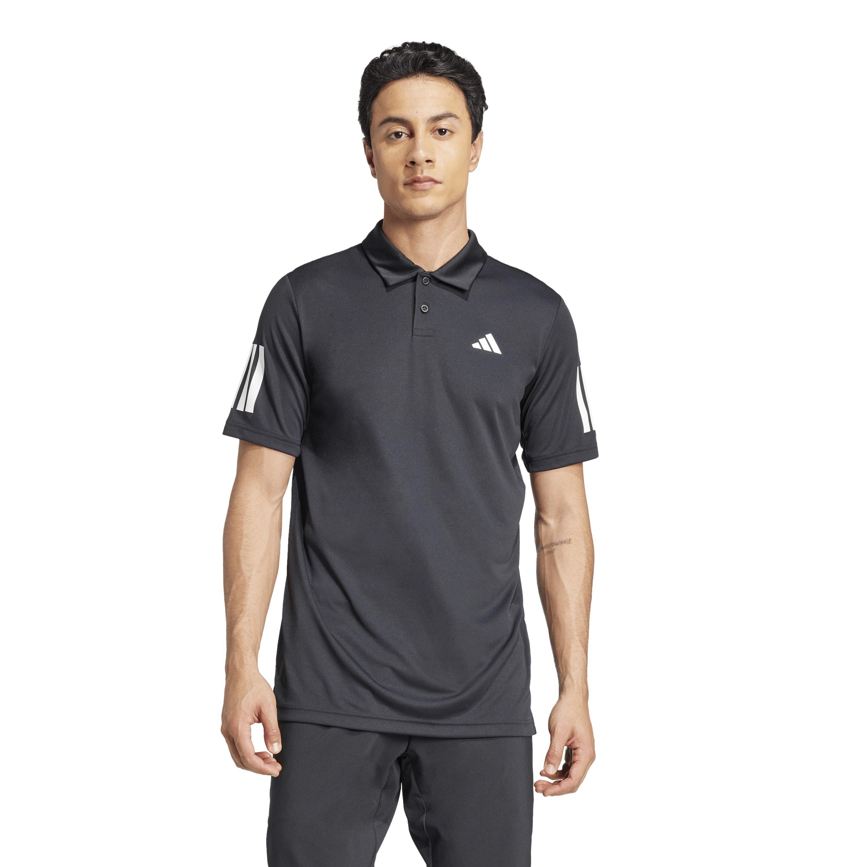 Schwarz/Weiß - adidas - Club 3 Stripe Polo Shirt Mens - 2