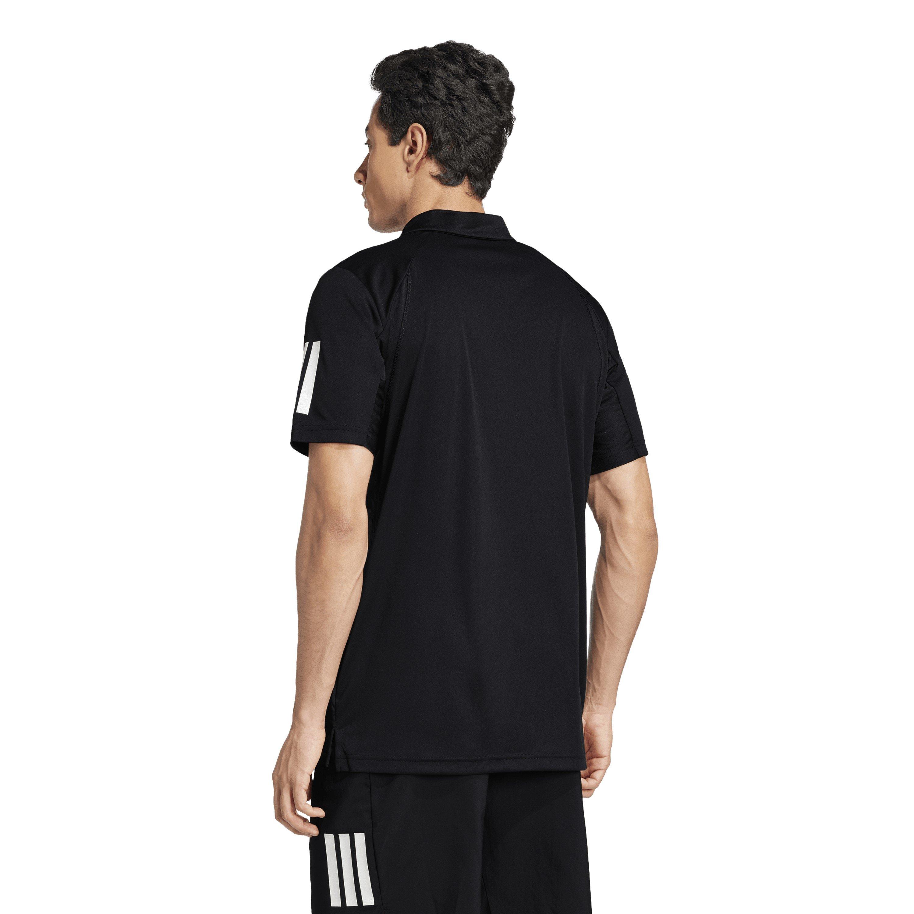 Schwarz/Weiß - adidas - Club 3 Stripe Polo Shirt Mens - 3