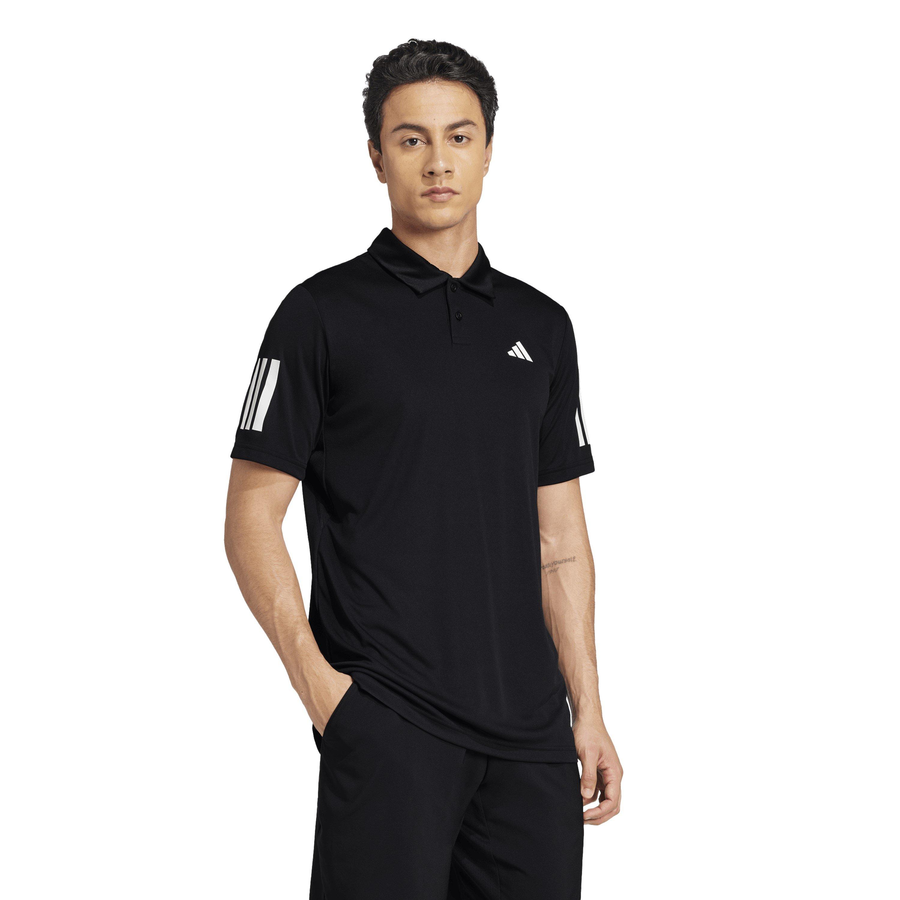 Schwarz/Weiß - adidas - Club 3 Stripe Polo Shirt Mens - 6