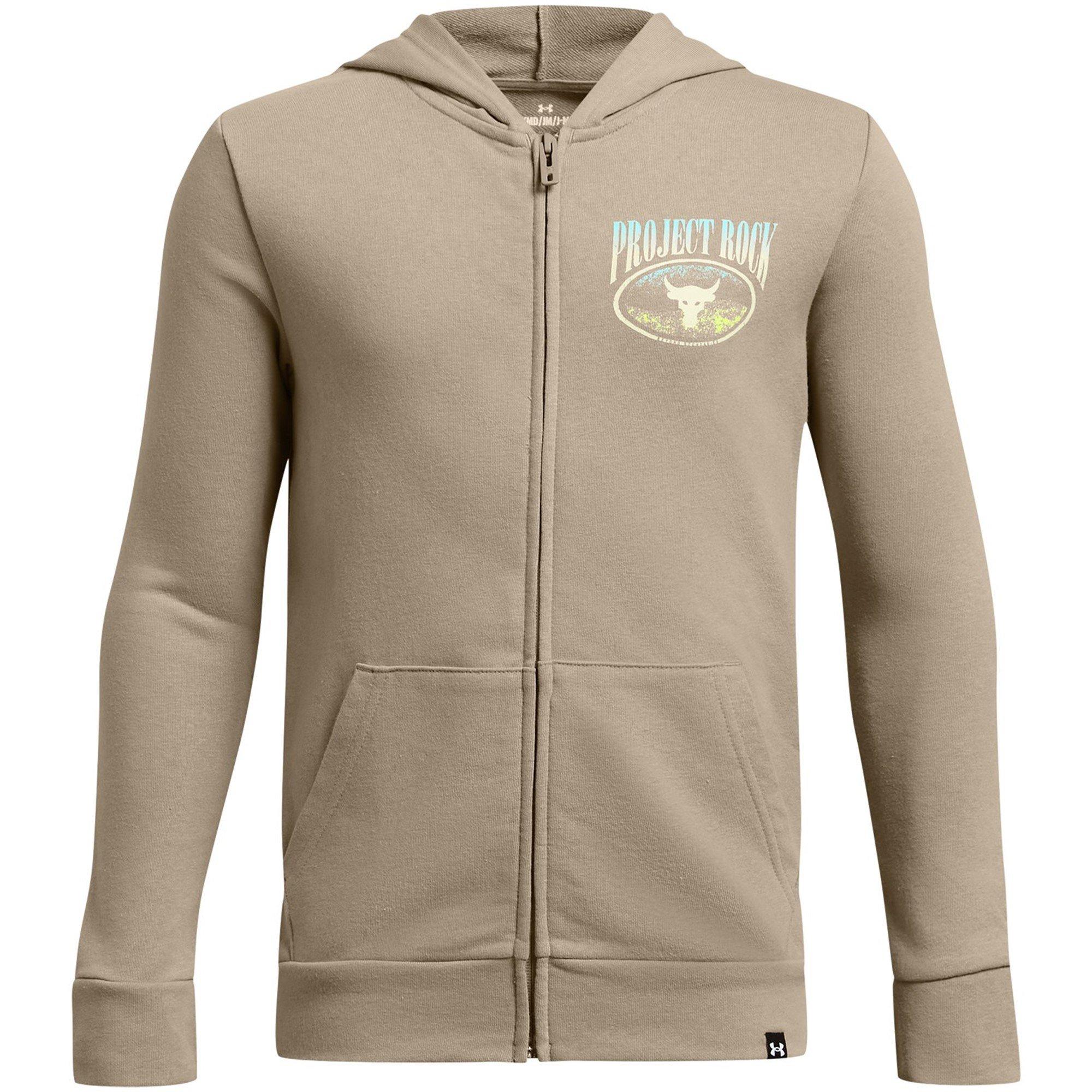 Brown - Under Armour - Kids' Long Sleeve Full Zip Performance Hoodie - 1