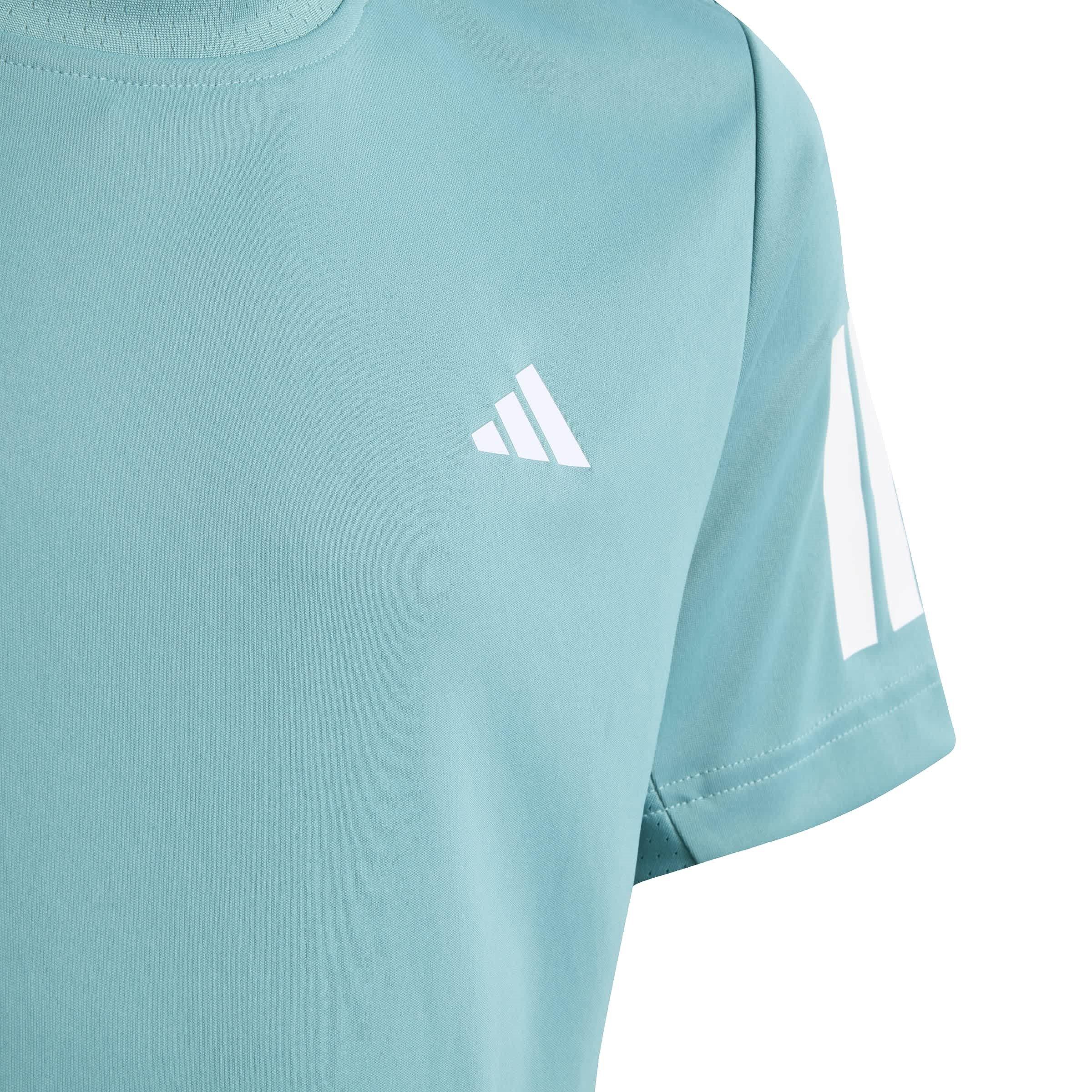 Powder Teal - adidas - Club Tennis 3-Stripes Juniors Performance T-Shirt - 4