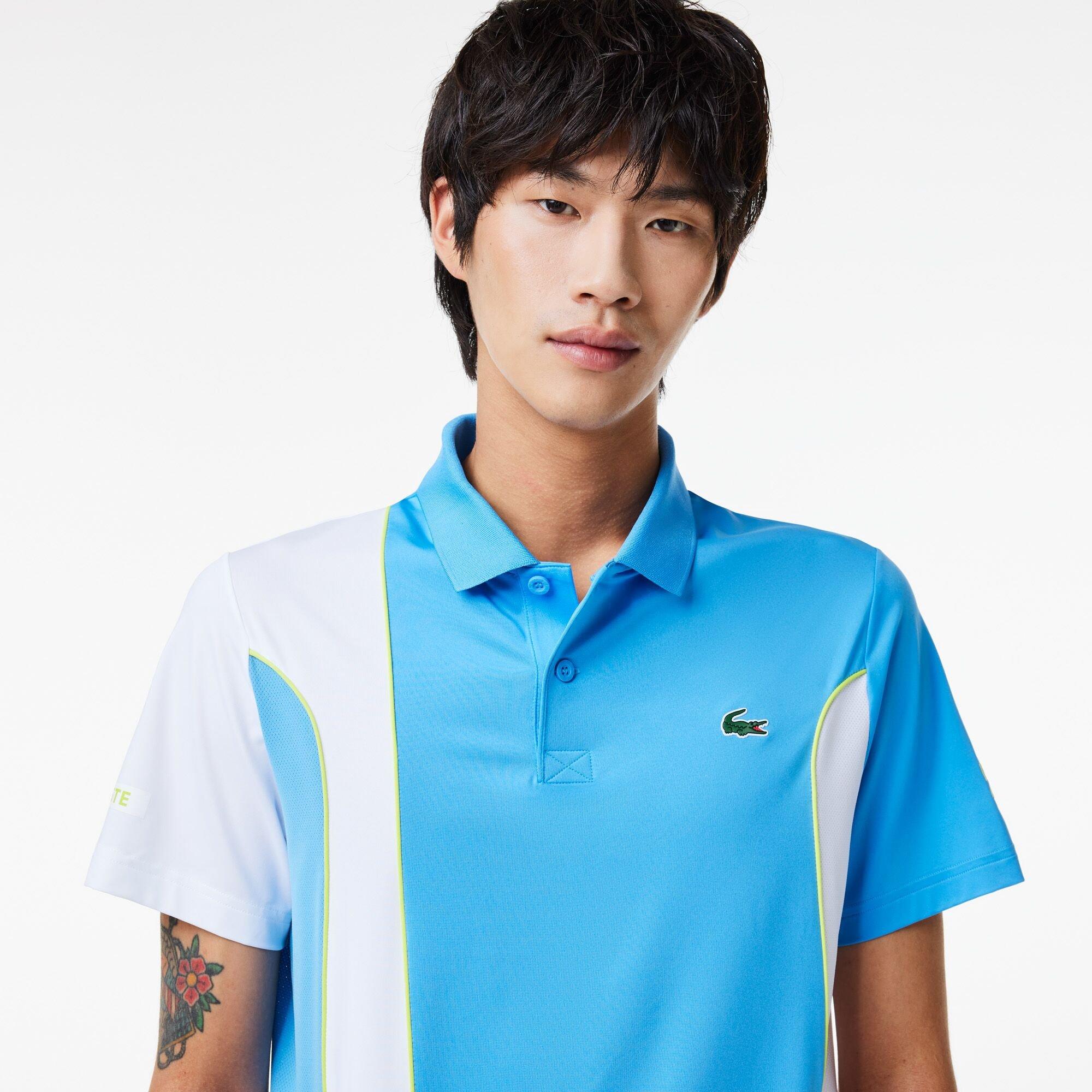 Blue/White - Lacoste - Men's Short-Sleeve Performance Polo Shirt - 2
