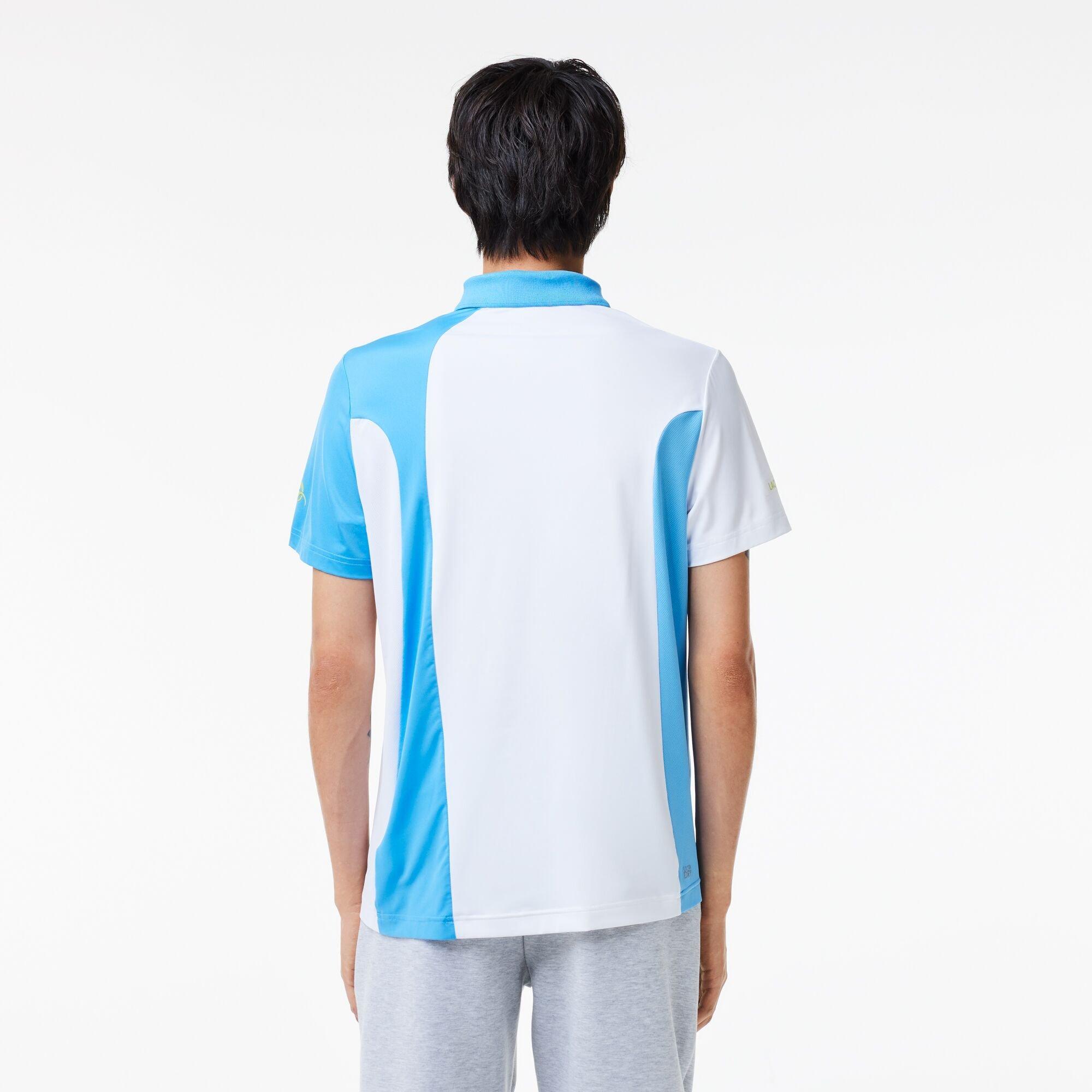 Blue/White - Lacoste - Men's Short-Sleeve Performance Polo Shirt - 3