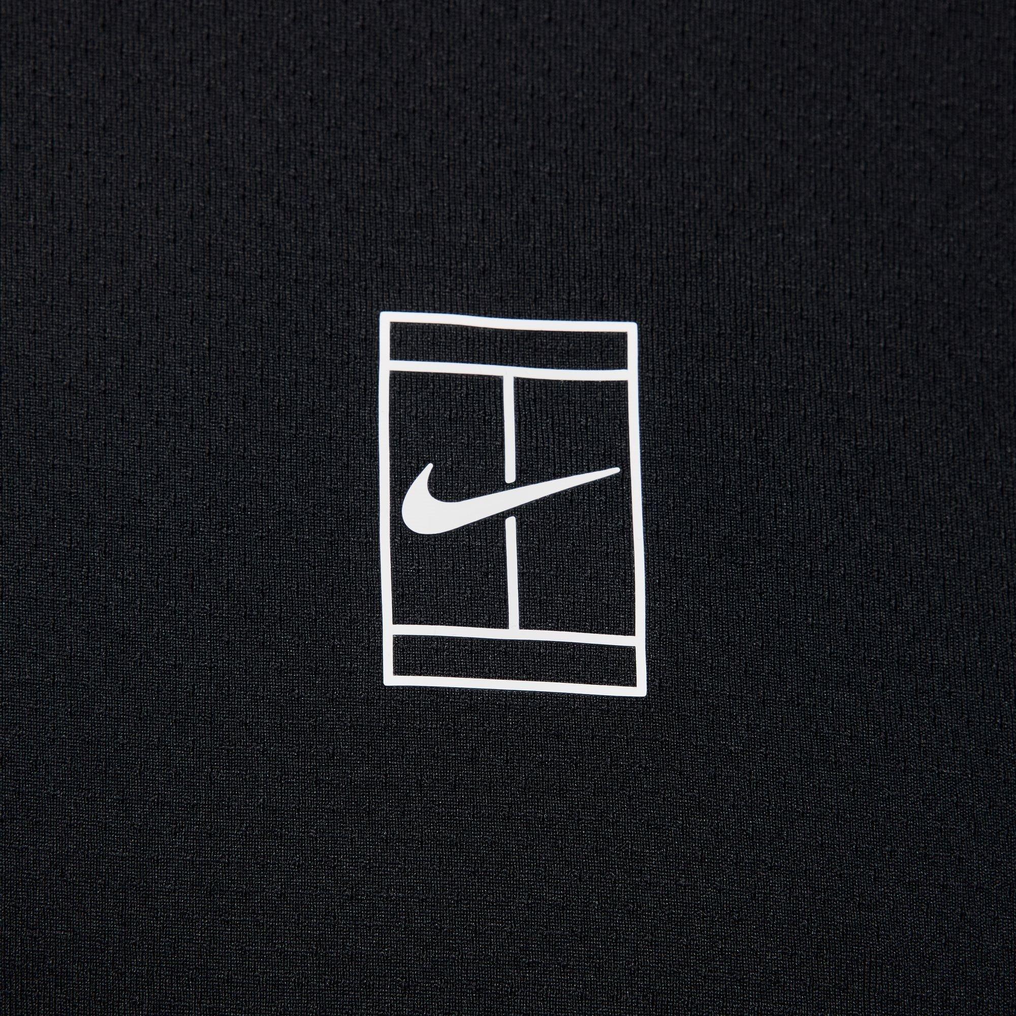 Zwart/Wit - Nike - Advantage Tennis Polo Shirt Mens - 4