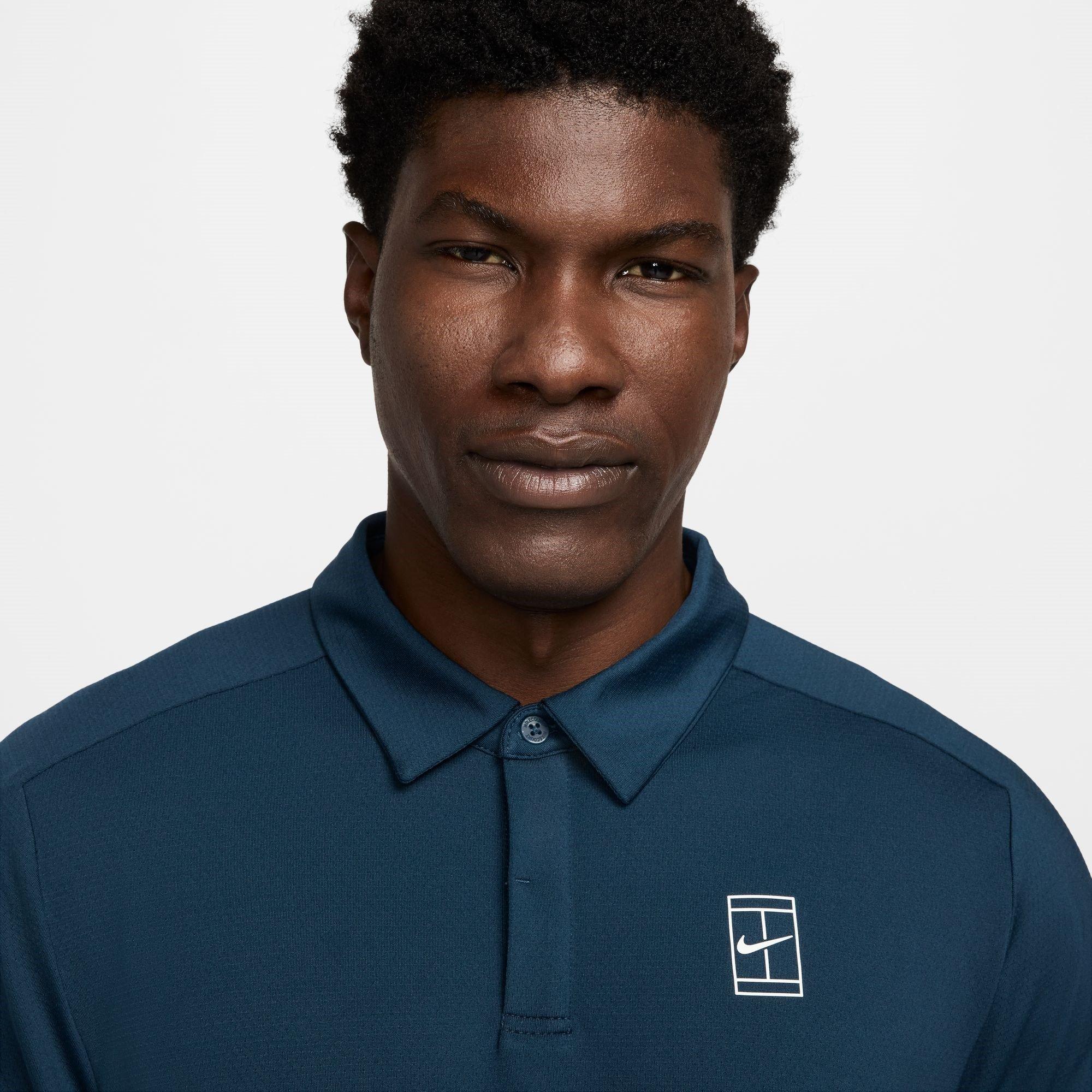 Arm Marine/Wit - Nike - Advantage Tennis Polo Shirt Mens - 3
