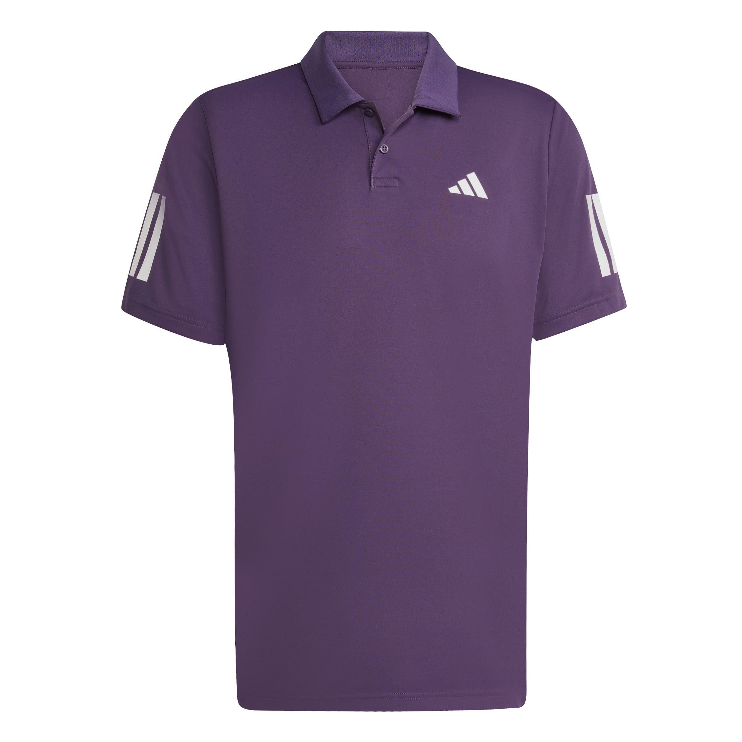 Aurora Plum - adidas - Club Tennis 3-Stripes Mens Tennis Polo Shirt - 1