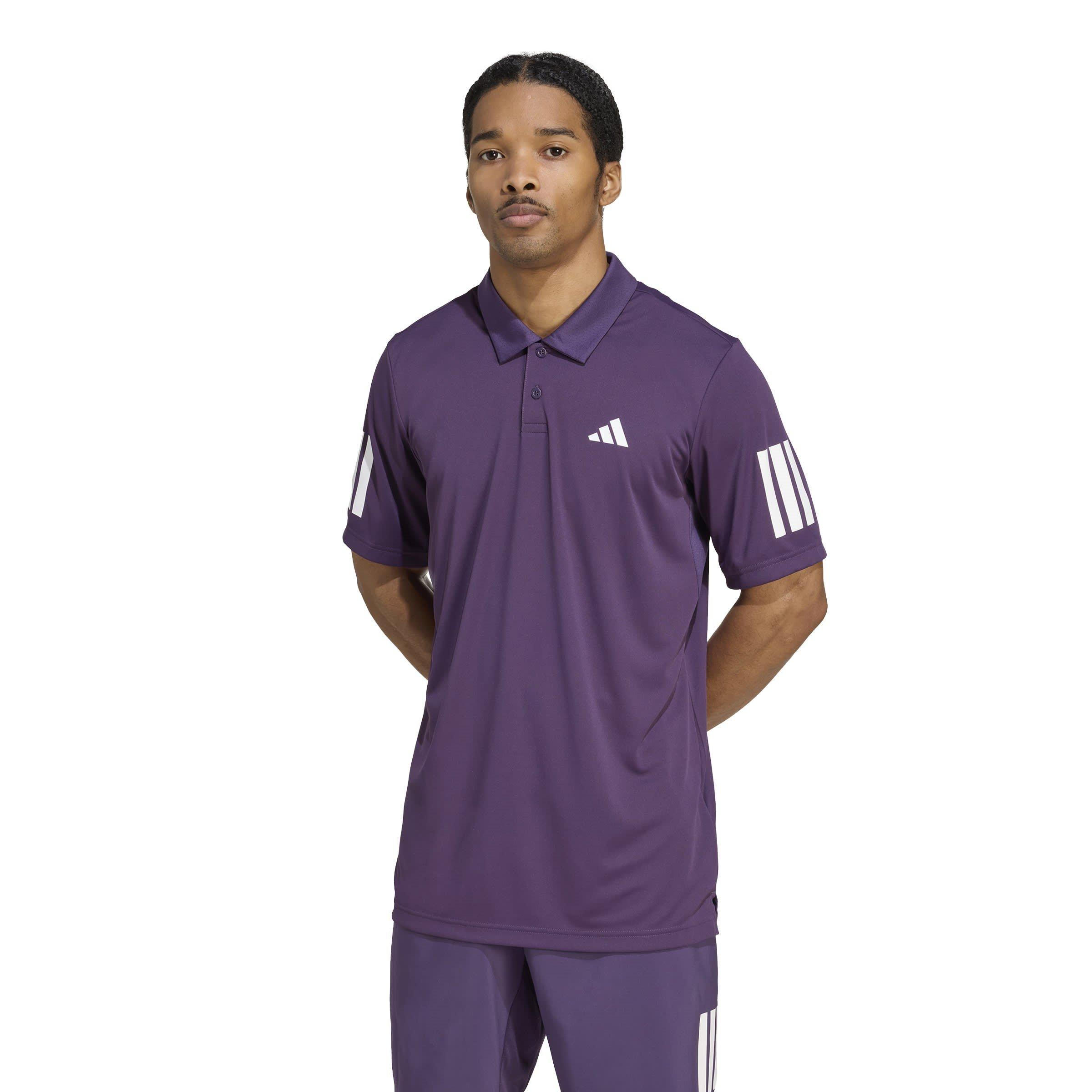 Aurora Plum - adidas - Club Tennis 3-Stripes Mens Tennis Polo Shirt - 2