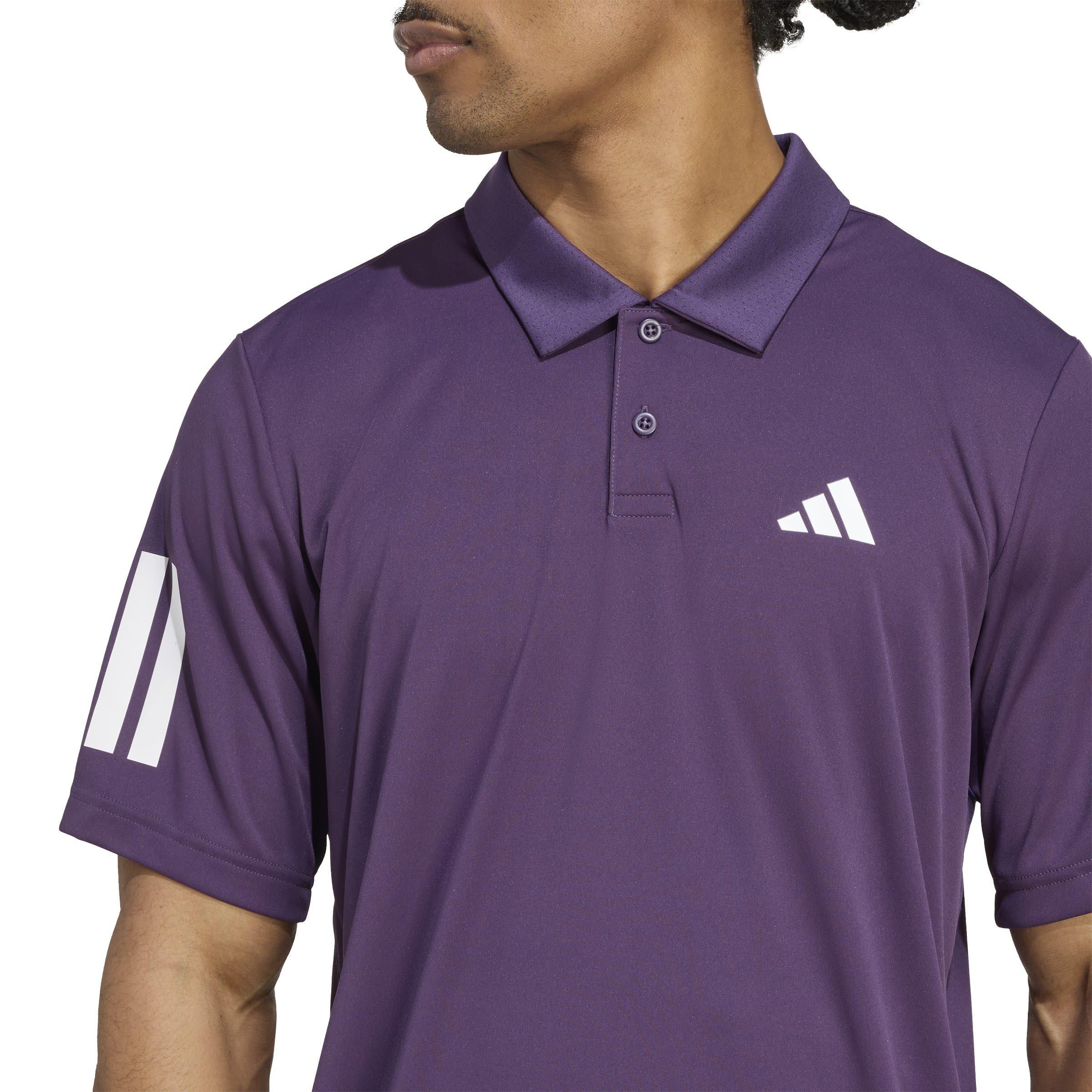 Aurora Plum - adidas - Club Tennis 3-Stripes Mens Tennis Polo Shirt - 4