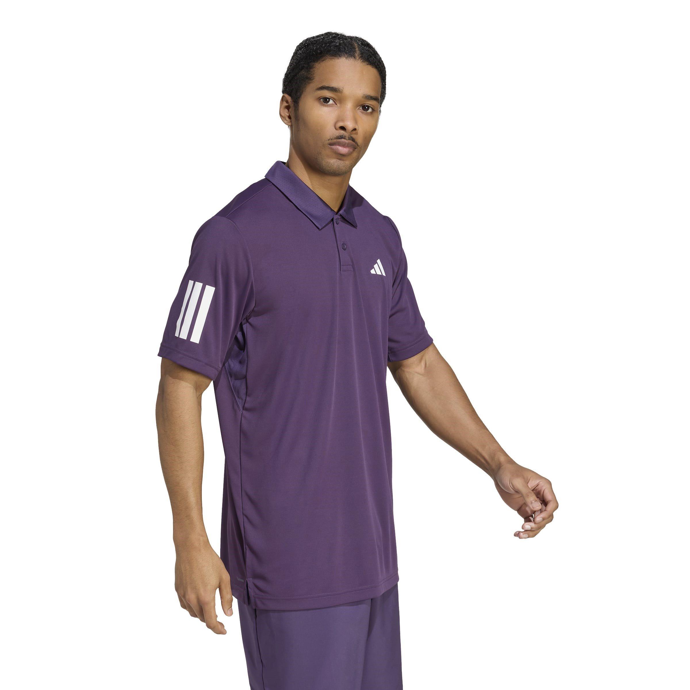 Aurora Plum - adidas - Club Tennis 3-Stripes Mens Tennis Polo Shirt - 6