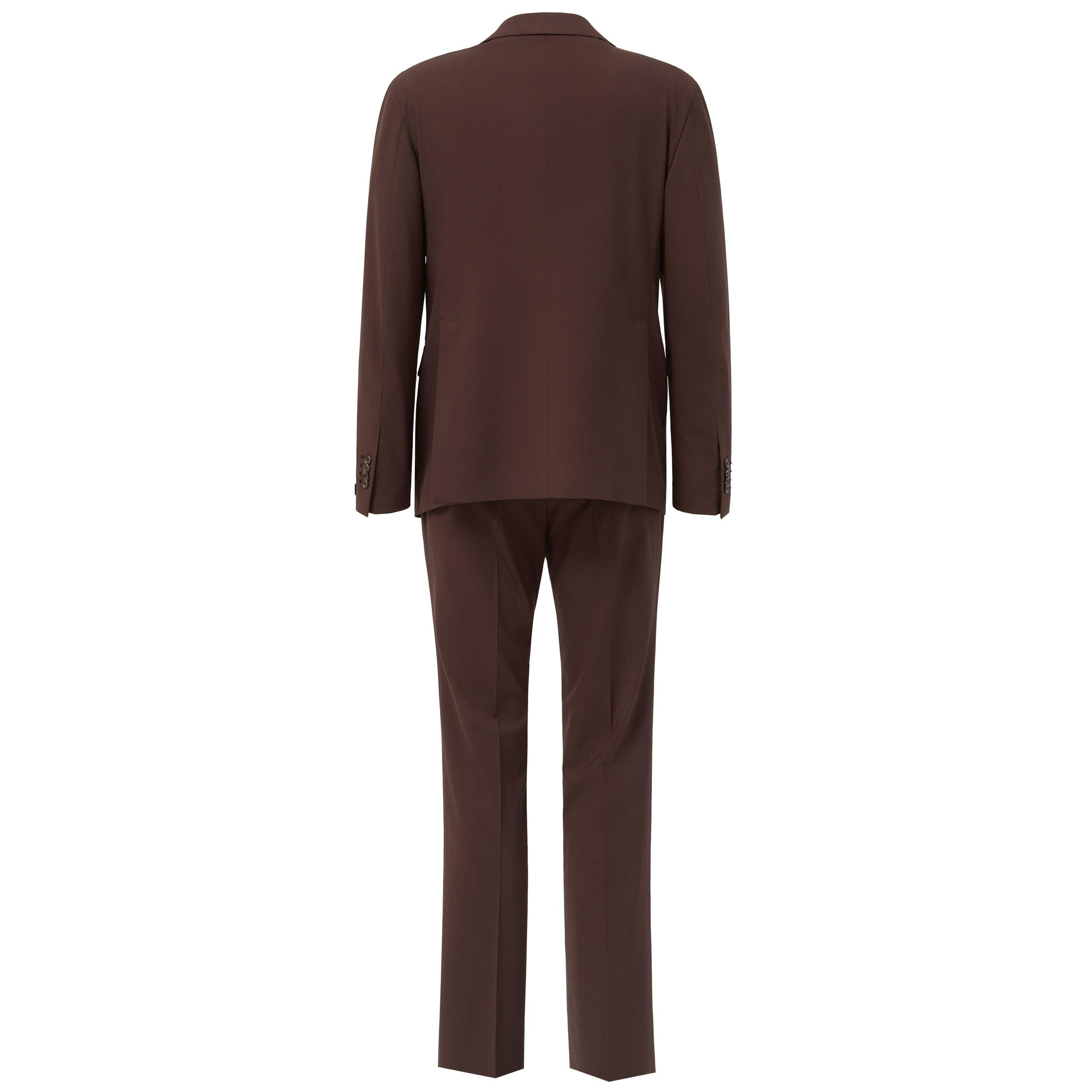 Maroon - Tagliatore - Men's Single Breasted Italian Slim Cut Suit - 2