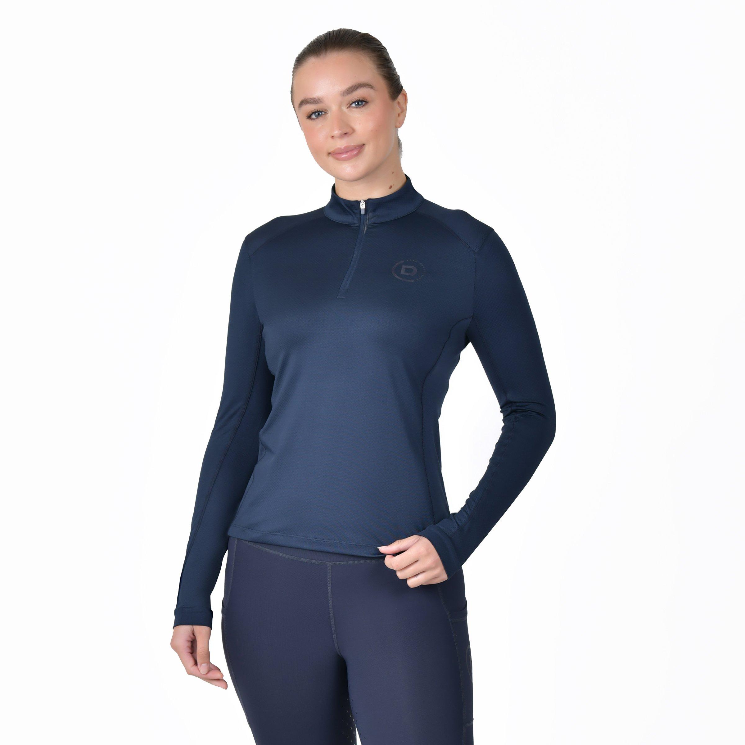 Navy - Dublin - Breathable Long Sleeve Riding Top - 1