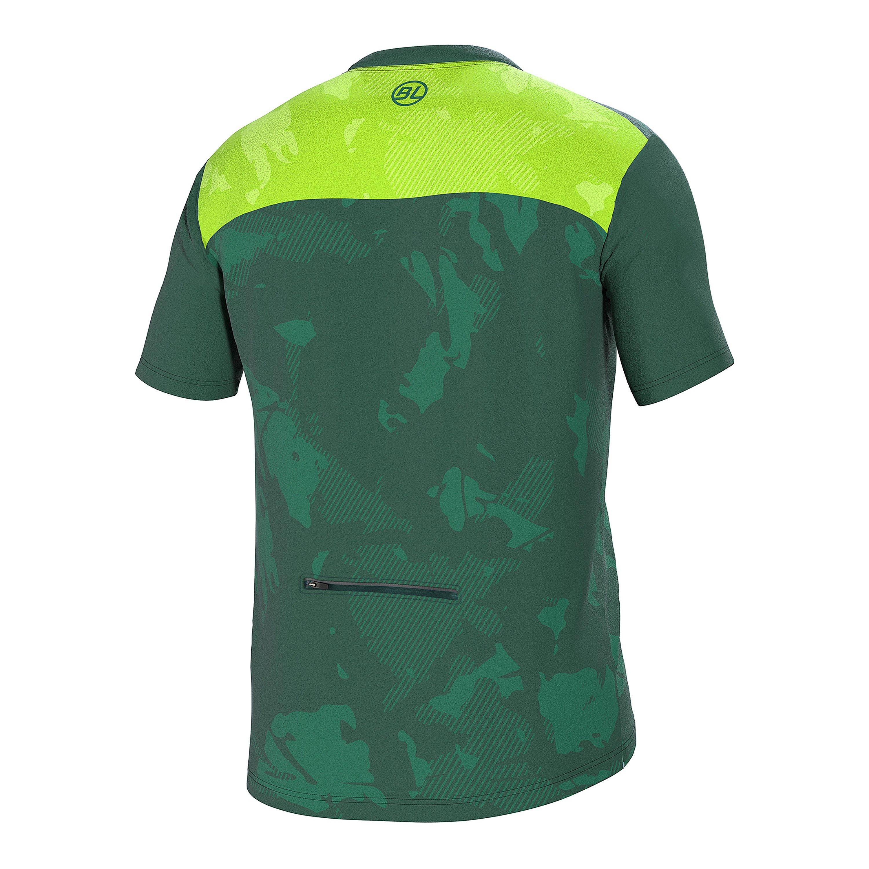 Dark Green - Bicycle Line - Men's NERVESA Short Sleeve UPF 30+ Cycling Jersey - 2