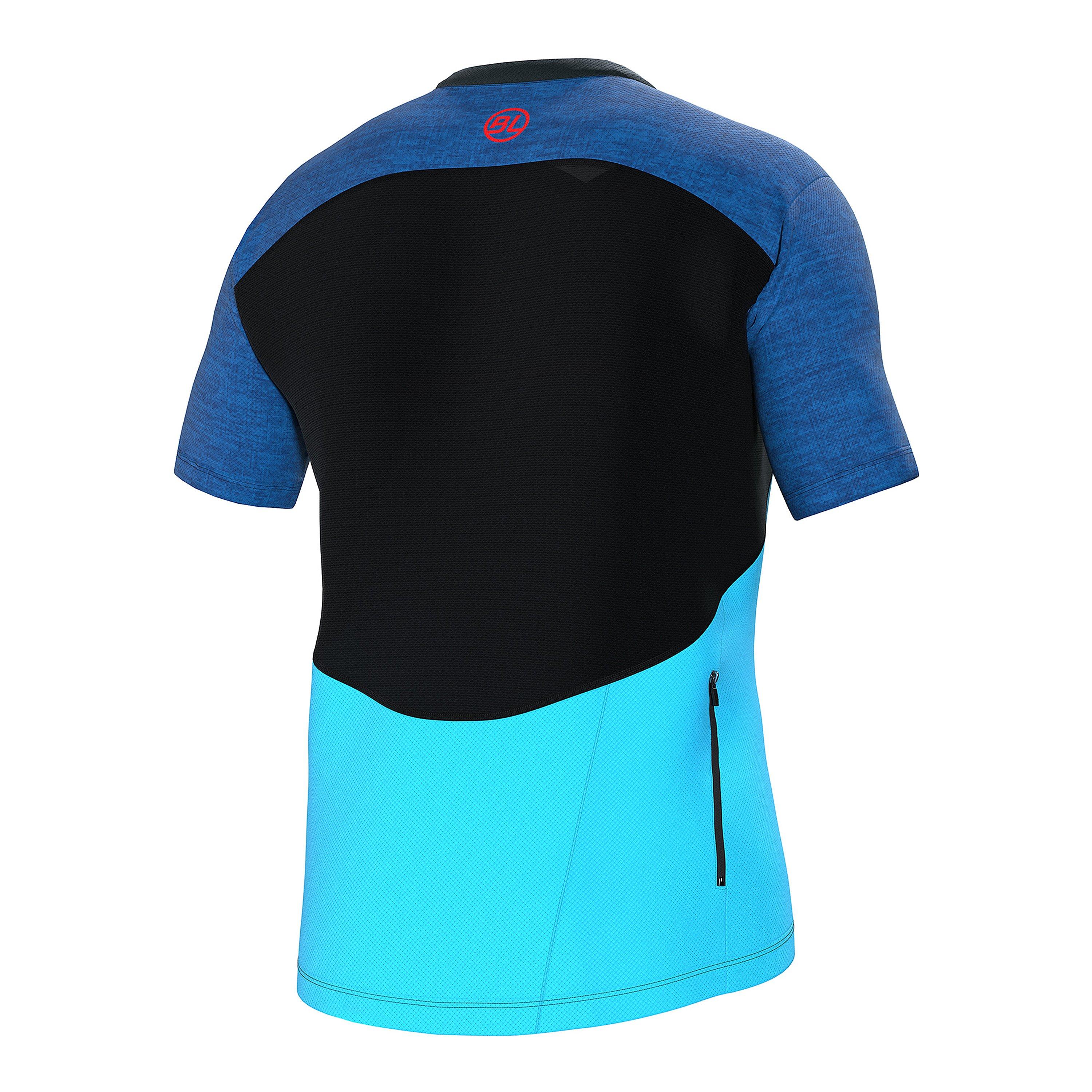 Dark Blue - Bicycle Line - Men's AGORDO Full-Length Zip Loose Fit Short Sleeve Cycling Jersey - 2