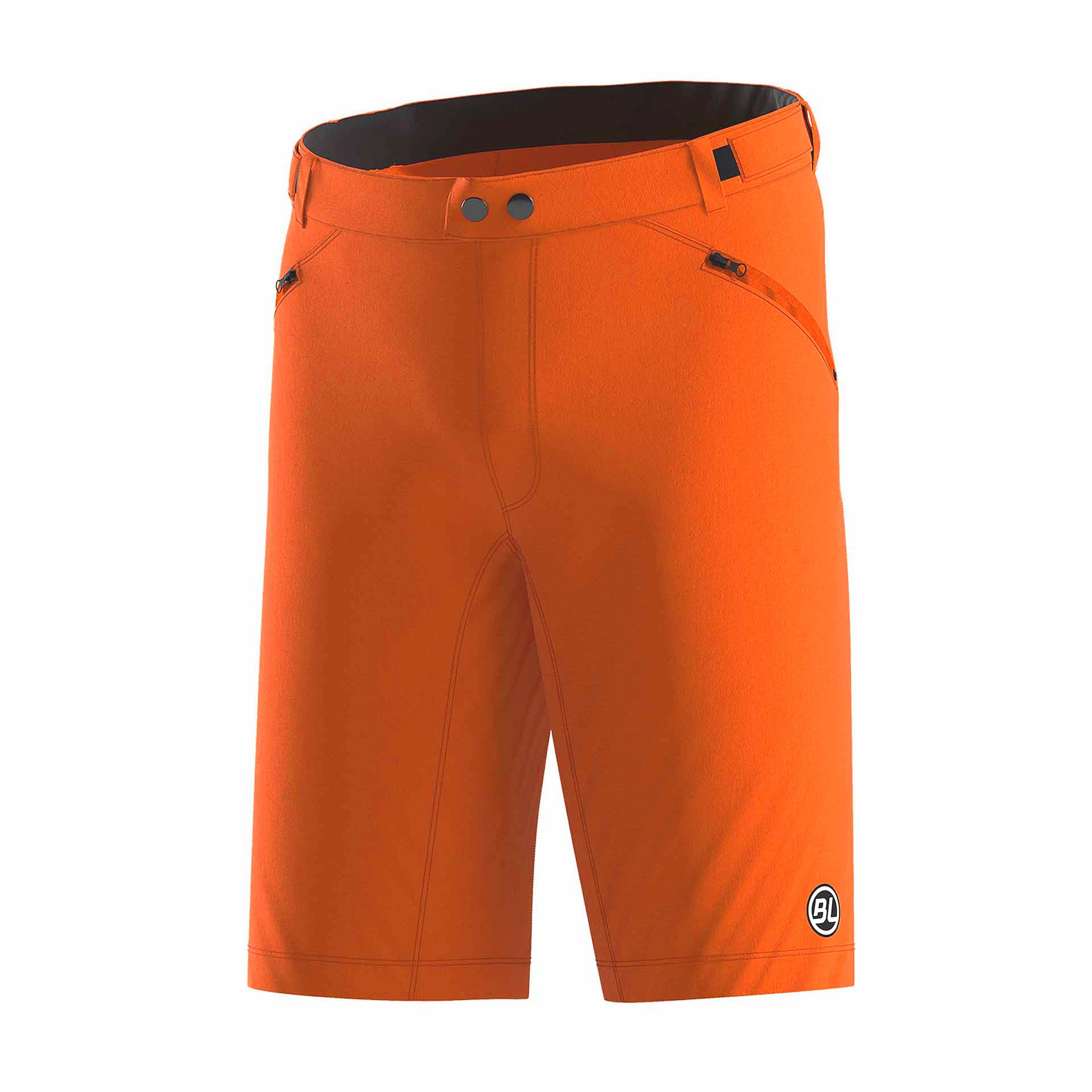 Bicycle Line Men's Ostiglia 2 Baggy Upf 50+ Knee Length Zip Pockets Mtb Shorts - Orange - X Large