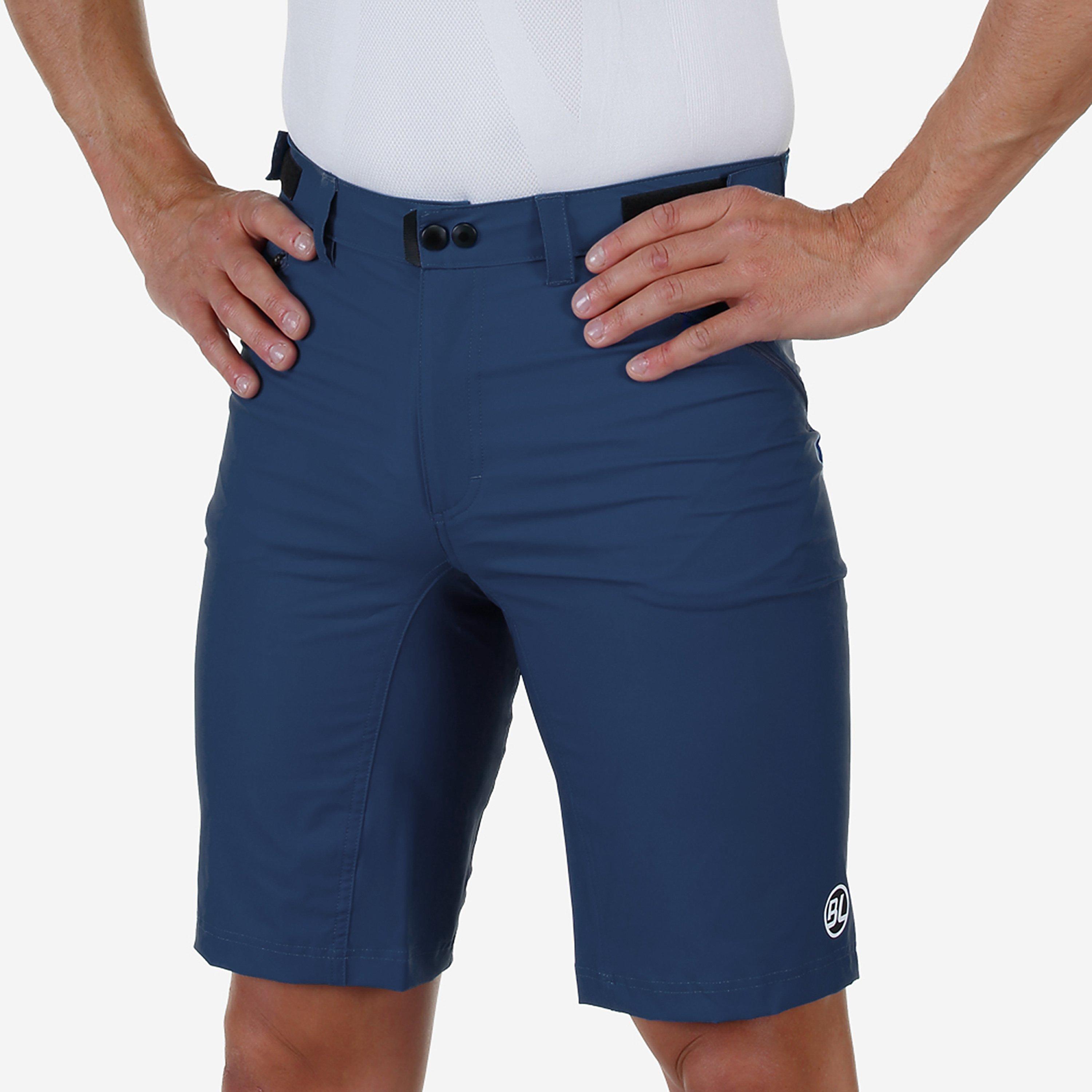 Blue - Bicycle Line - Men's Ostiglia 2 Baggy UPF 50+ Knee Length Zip Pockets MTB Shorts - 3