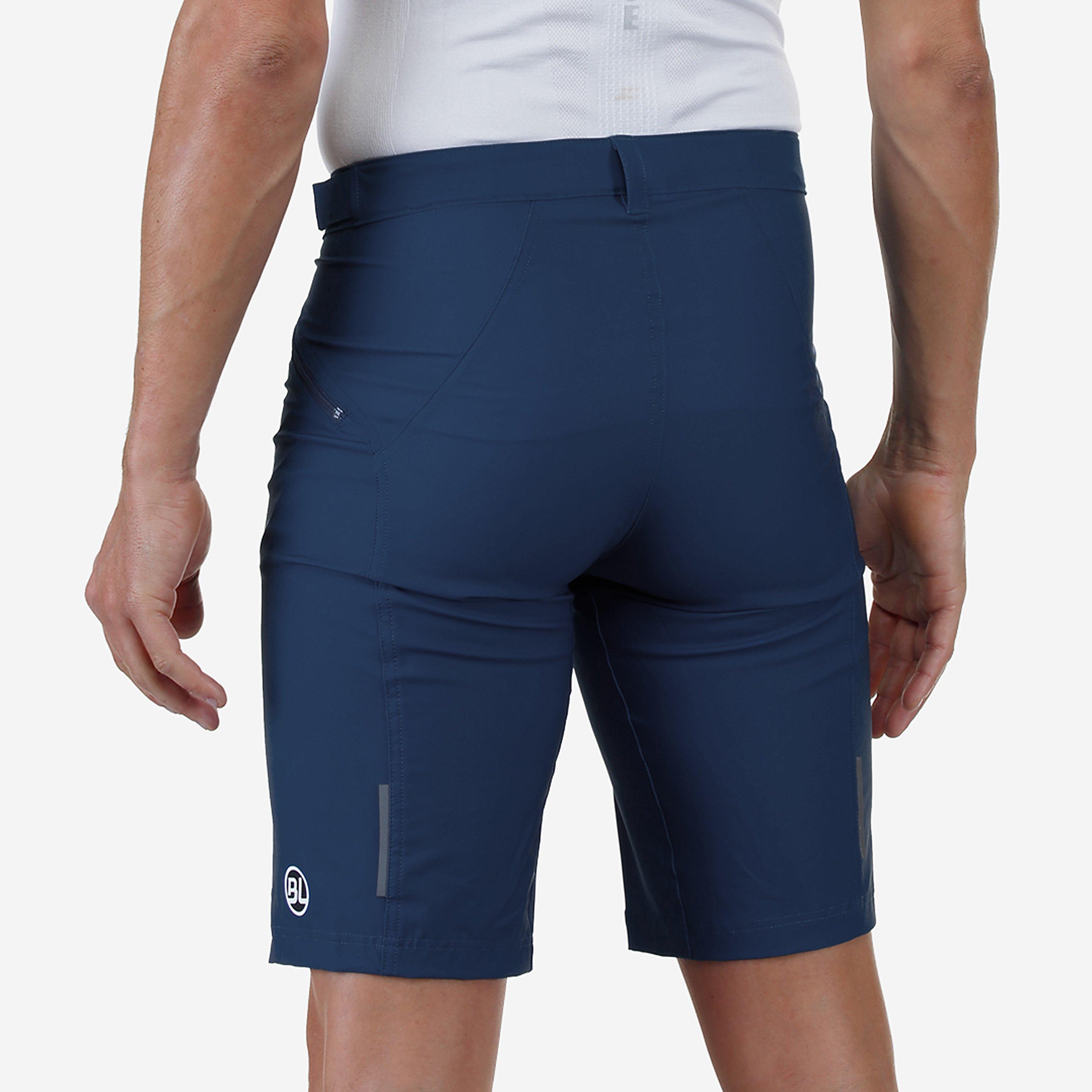 Blue - Bicycle Line - Men's Ostiglia 2 Baggy UPF 50+ Knee Length Zip Pockets MTB Shorts - 4