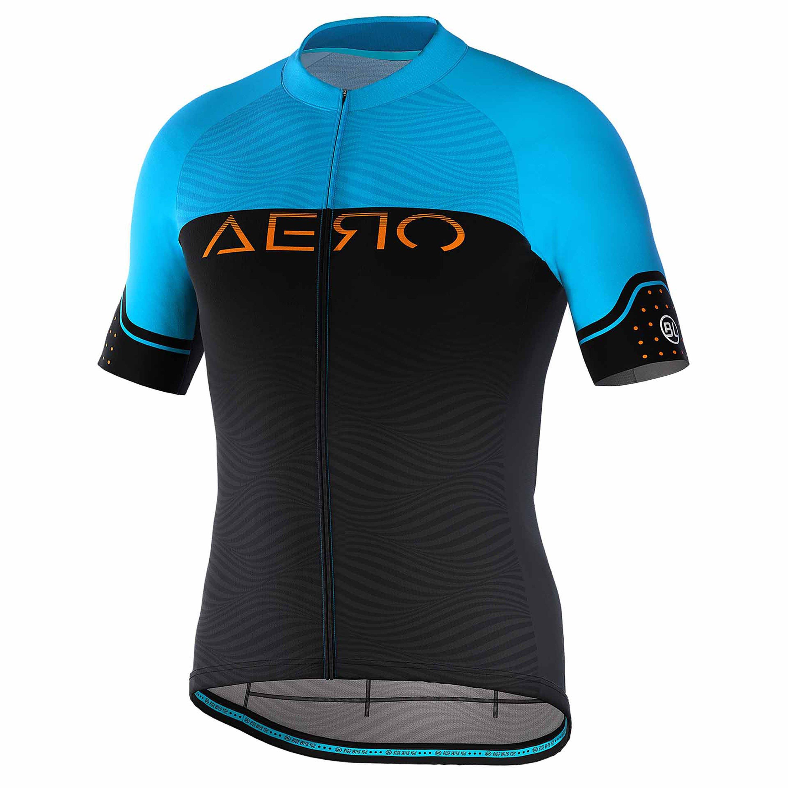 Bicycle Line Men's Bl Aero S2 Upf 30+ Short Sleeve Cycling Jersey - Fluo Blue - Small