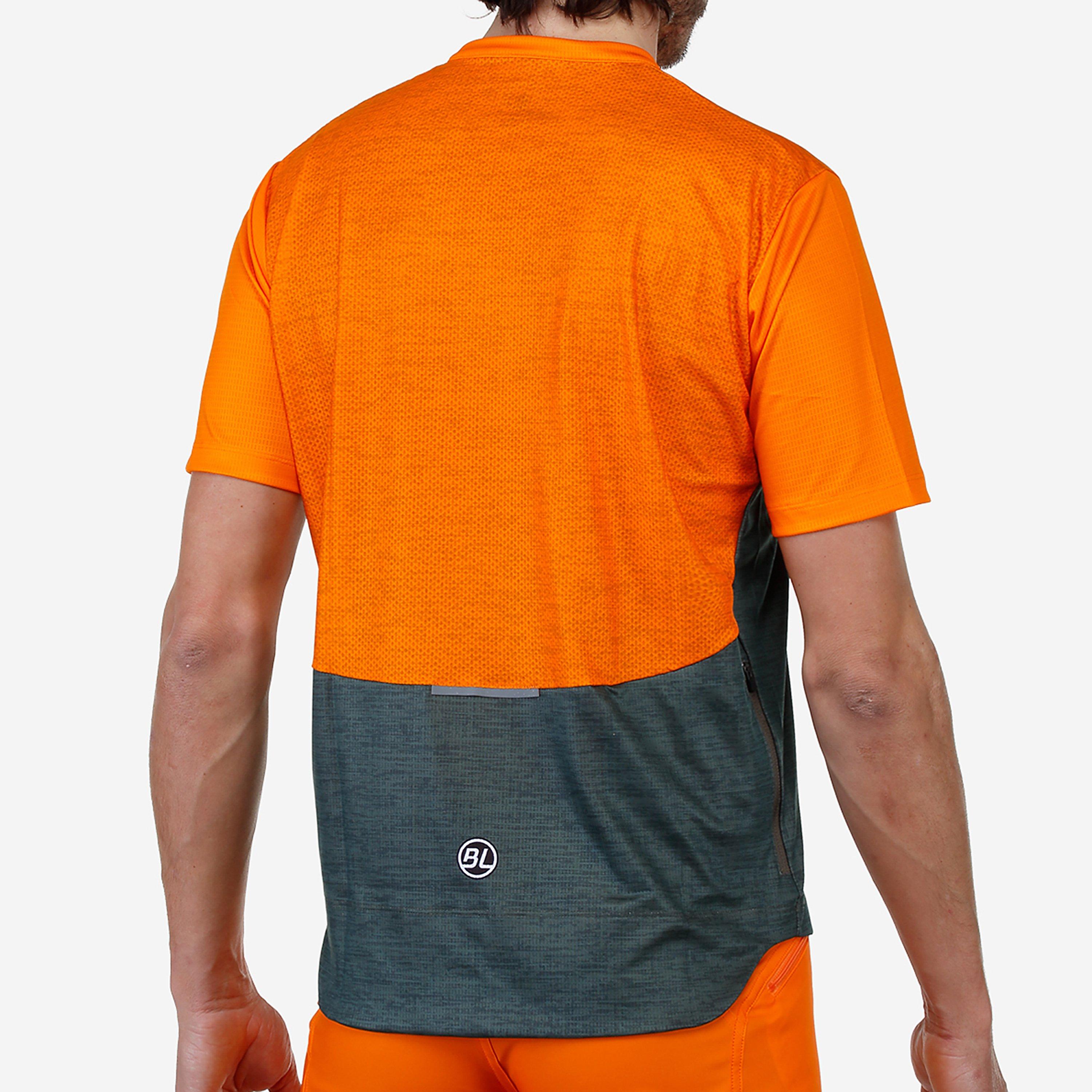 Dark Green - Bicycle Line - Men's Sentiero MTB UPF Protection Short Sleeve Cycling Jersey - 4