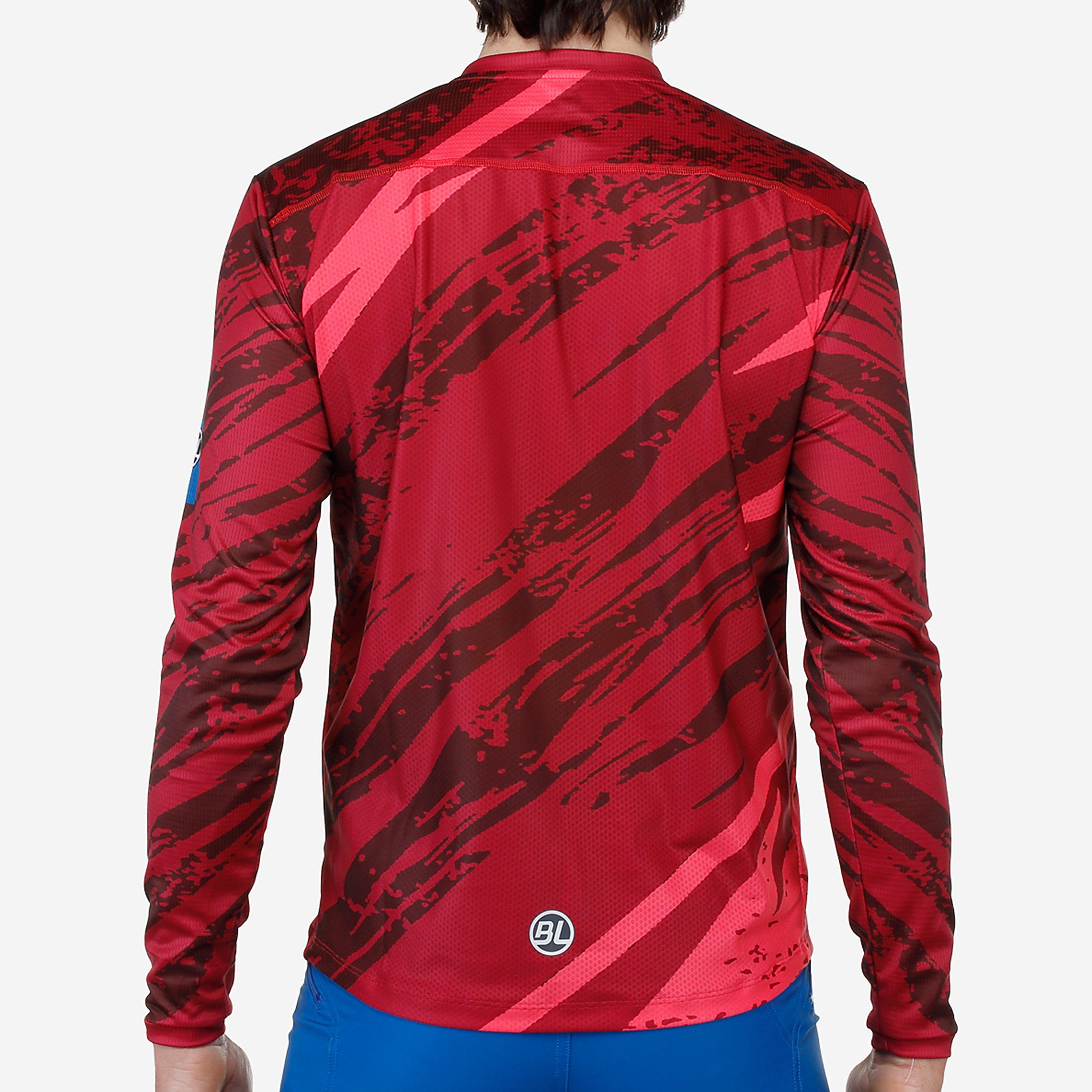 Bordeaux - Bicycle Line - Men's Ponente UPF 30+ V-Neck Long Sleeve Cycling Jersey - 4