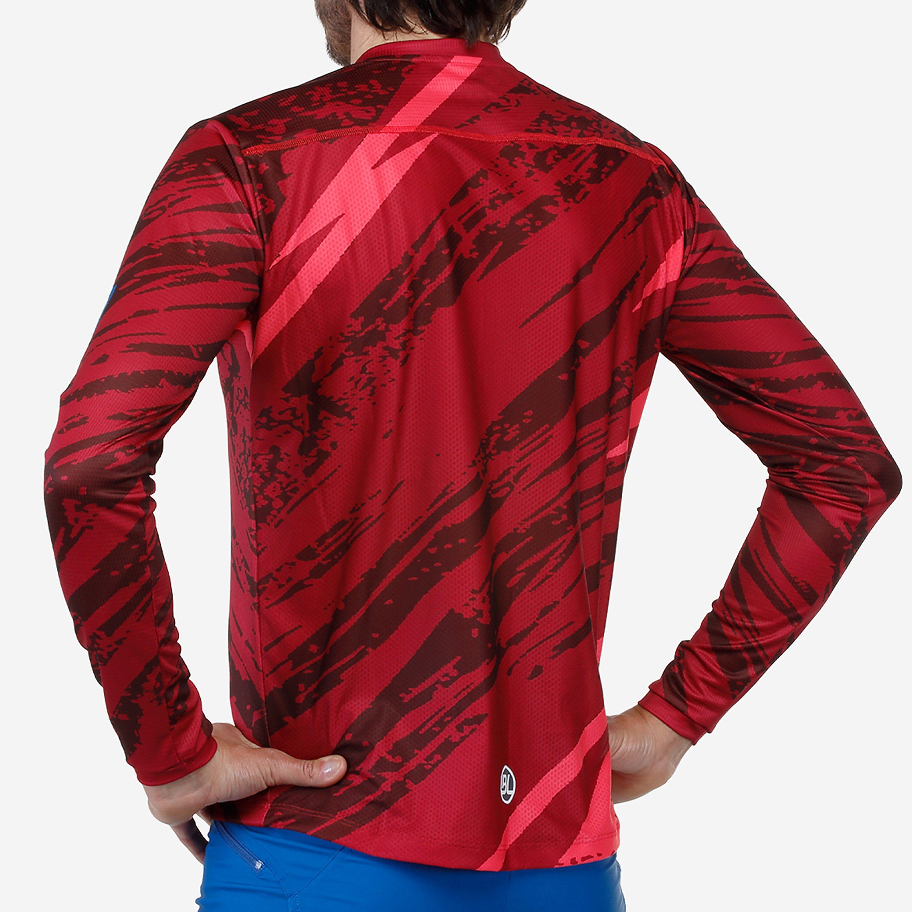 Bordeaux - Bicycle Line - Men's Ponente UPF 30+ V-Neck Long Sleeve Cycling Jersey - 5