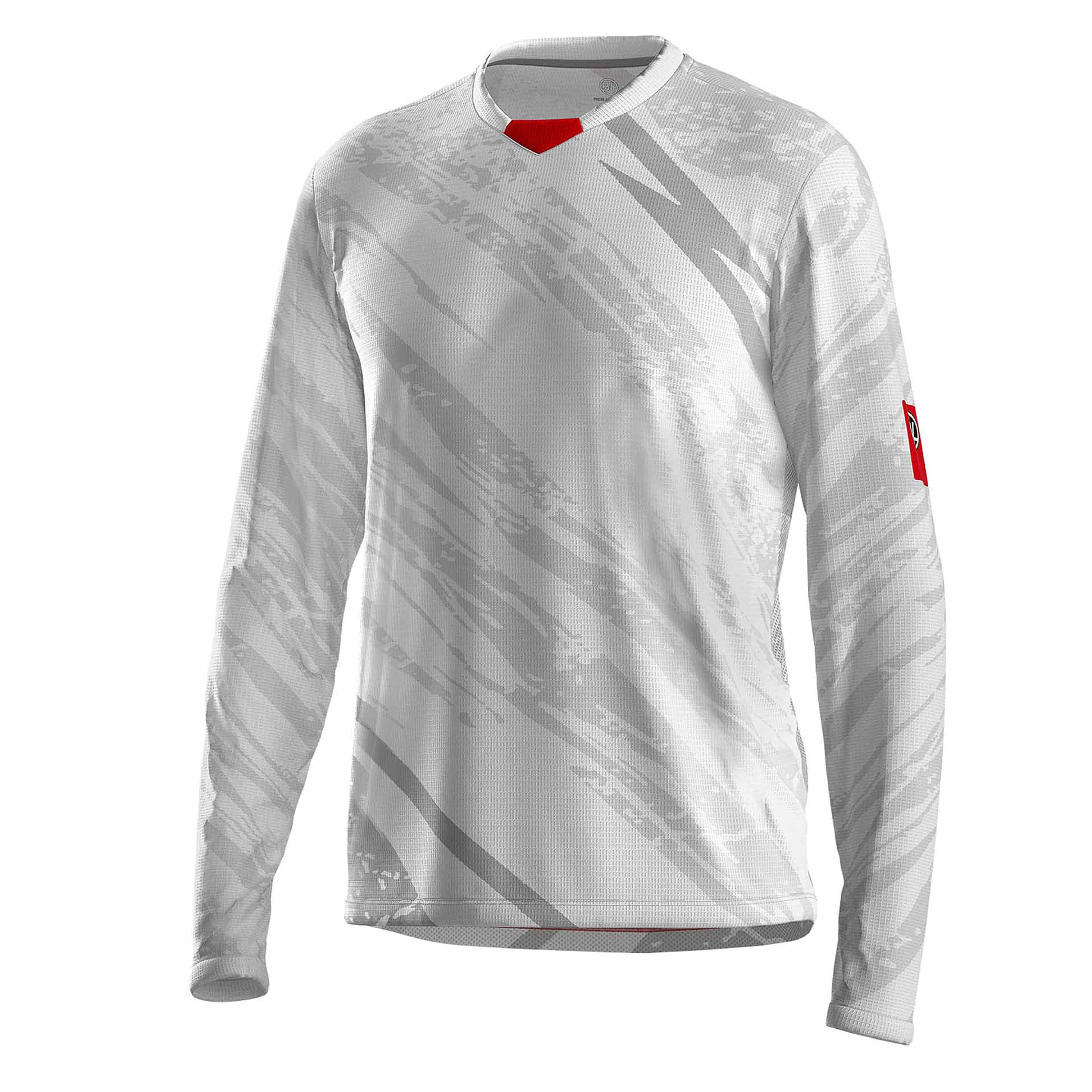 Silver - Bicycle Line - Men's Ponente UPF 30+ V-Neck Long Sleeve Cycling Jersey - 1