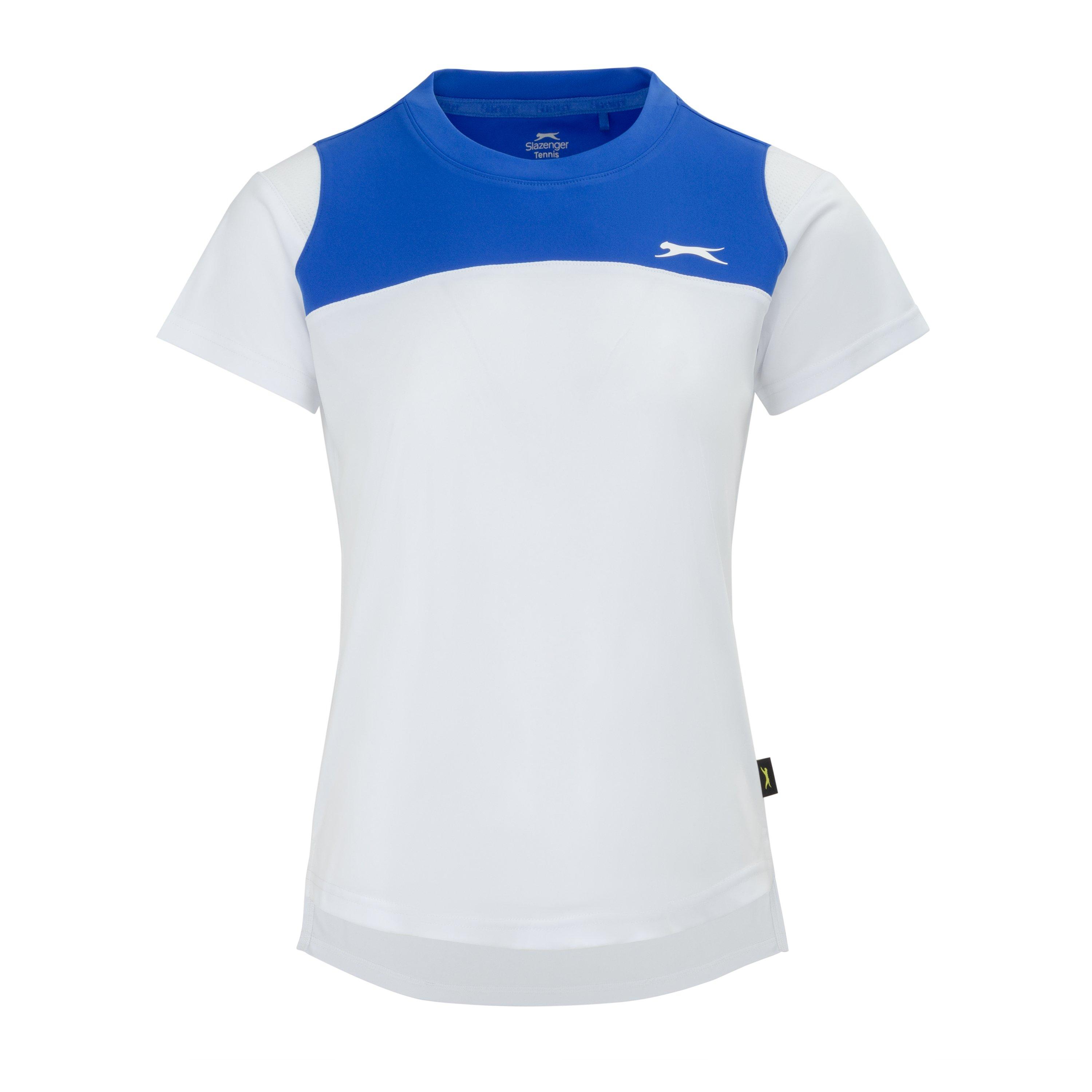 Slazenger Women's Court Tee - Blue/White - 14 (42)