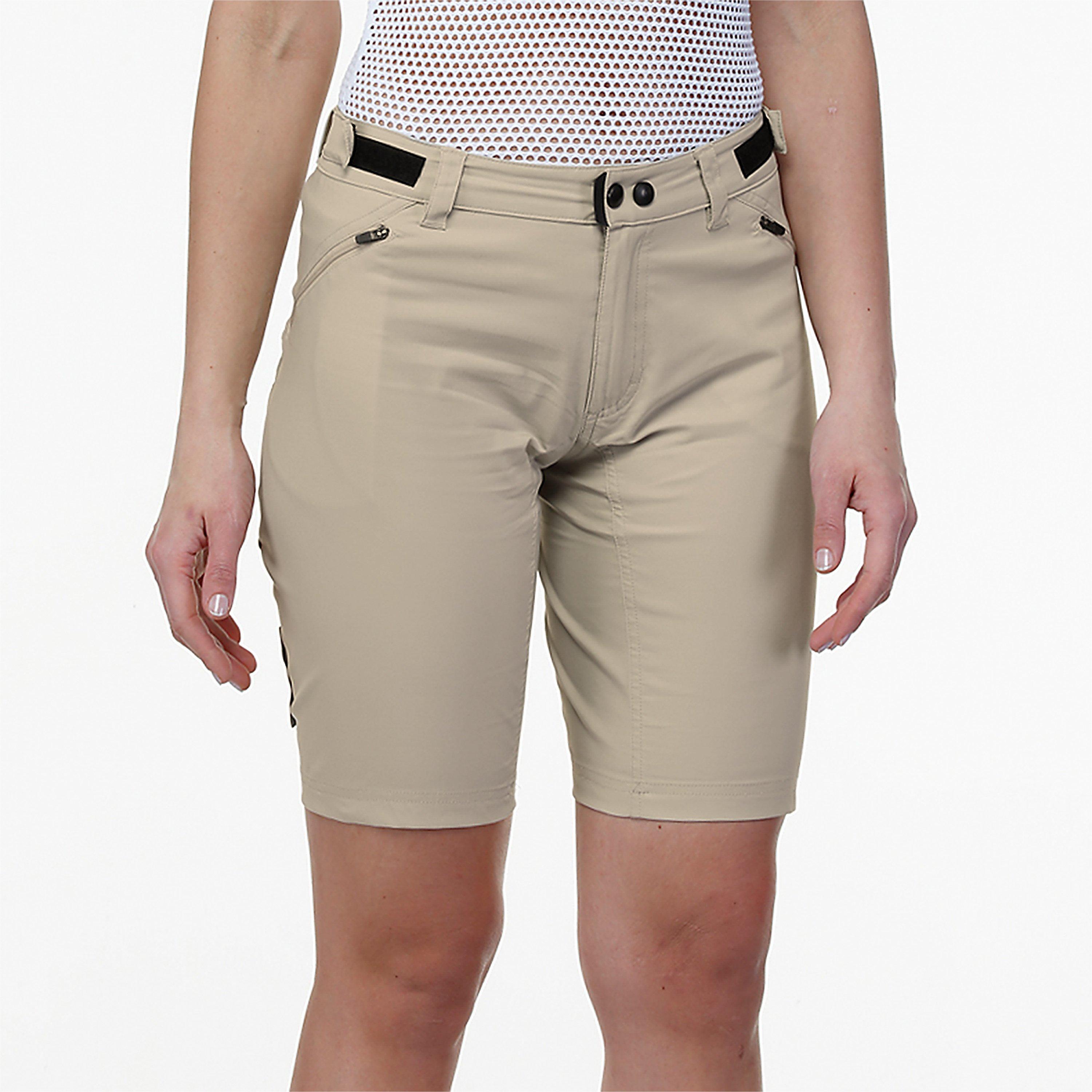 Beige - Bicycle Line - Women's IMOLA S2 Baggy Knee Length Zip Pockets MTB Shorts - 3