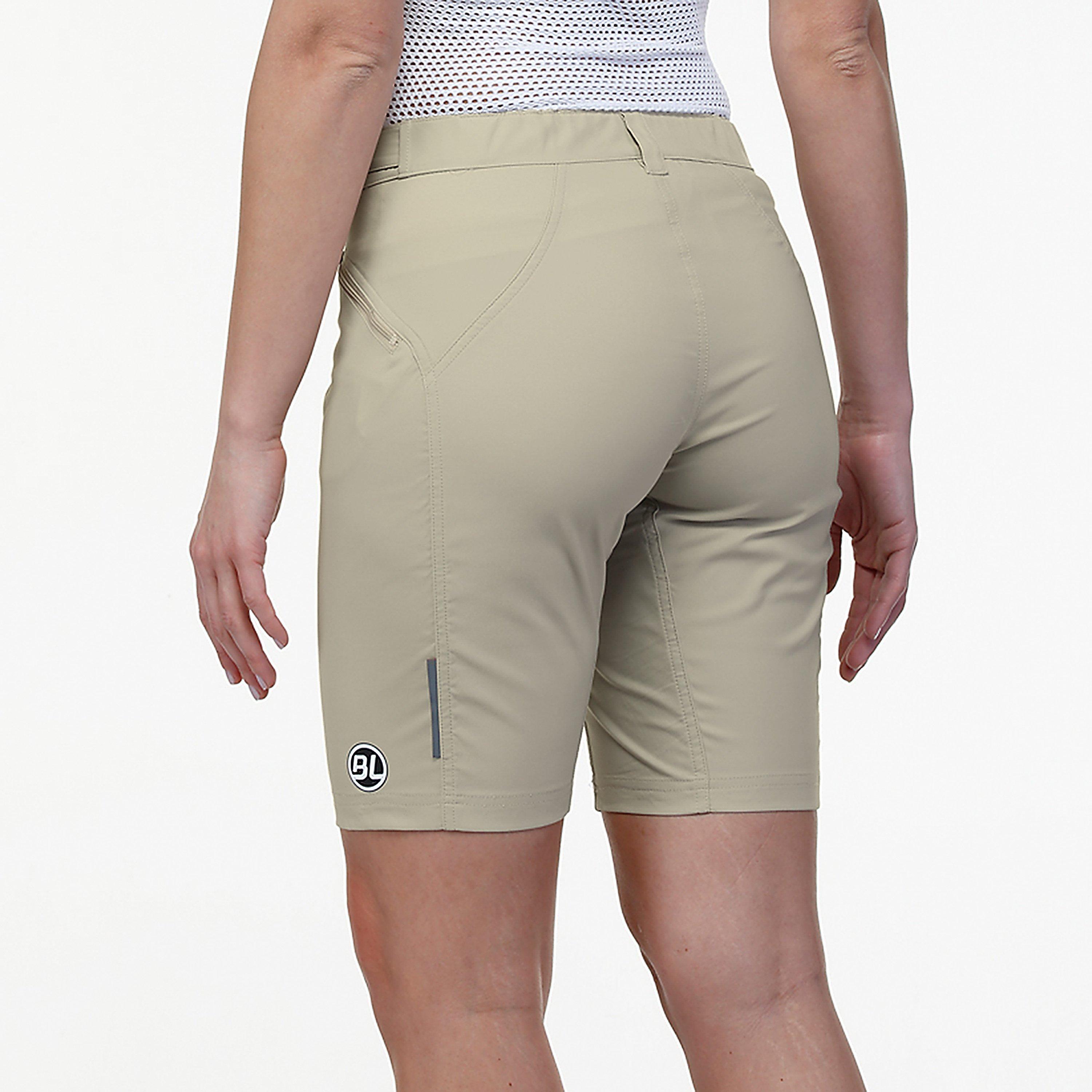 Beige - Bicycle Line - Women's IMOLA S2 Baggy Knee Length Zip Pockets MTB Shorts - 4