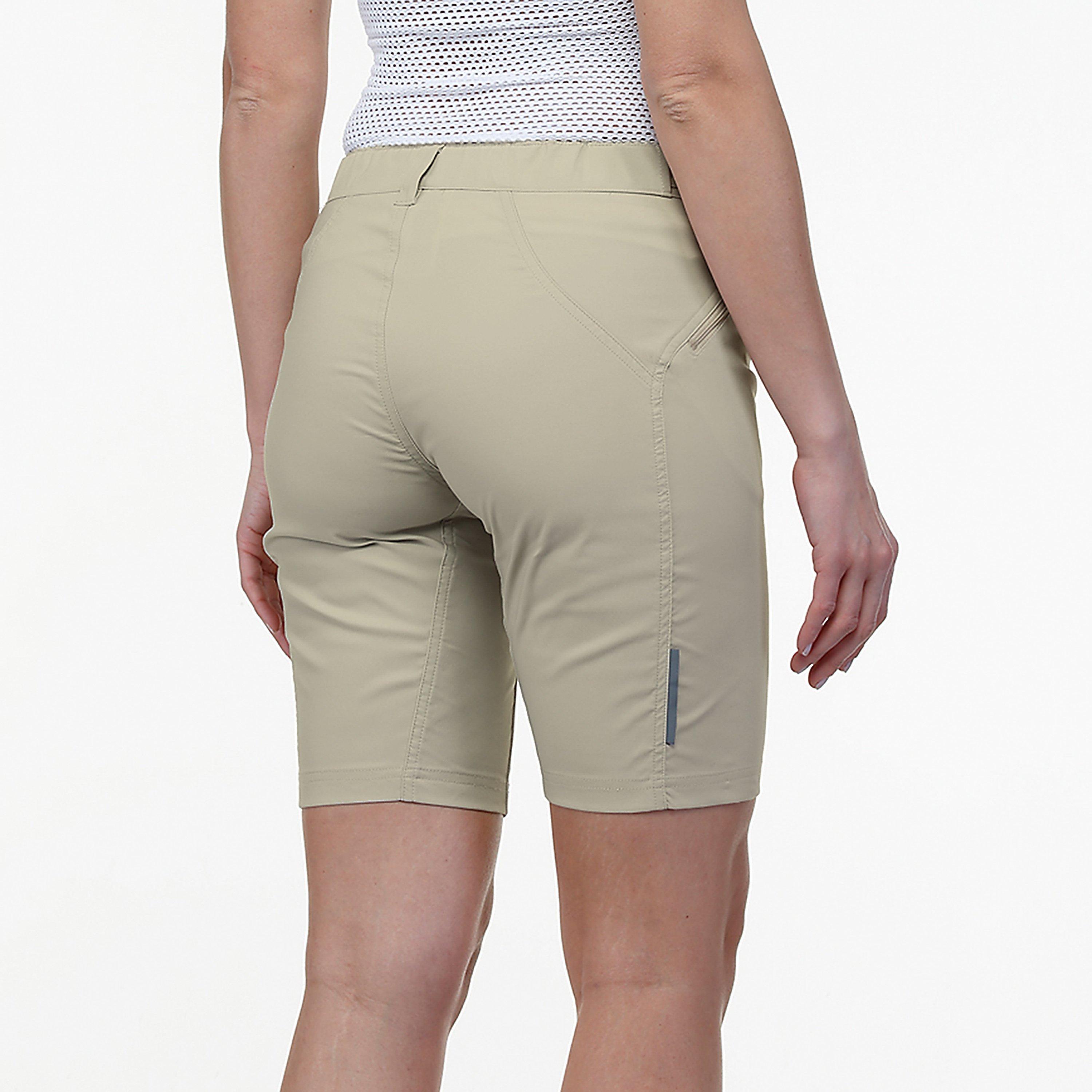 Beige - Bicycle Line - Women's IMOLA S2 Baggy Knee Length Zip Pockets MTB Shorts - 5