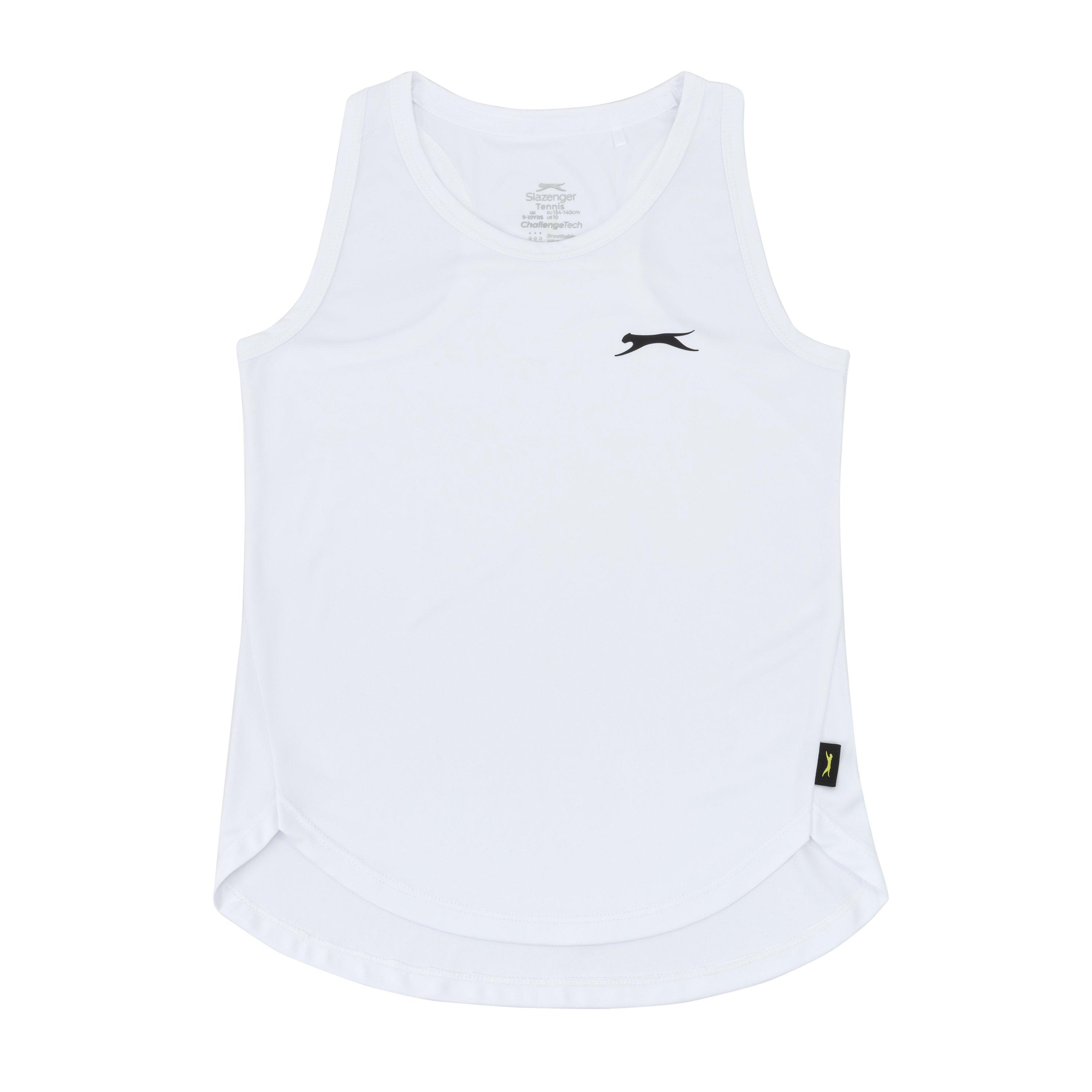 Slazenger Girls Tennis Vest  - White - 11-12 (L)