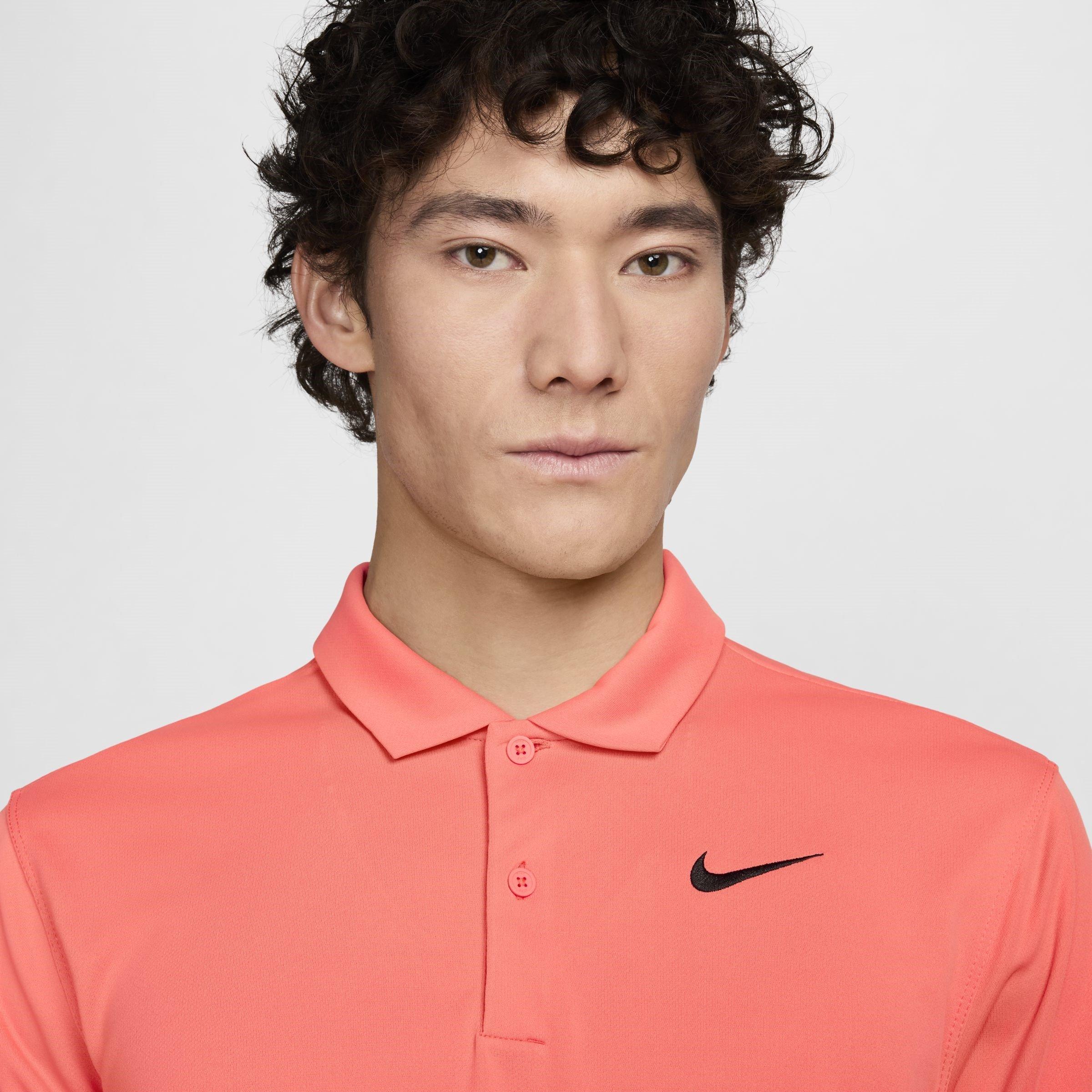 Lt.Mango/Black - Nike - Dri FIT Court Mens Tennis Polo Shirt - 3