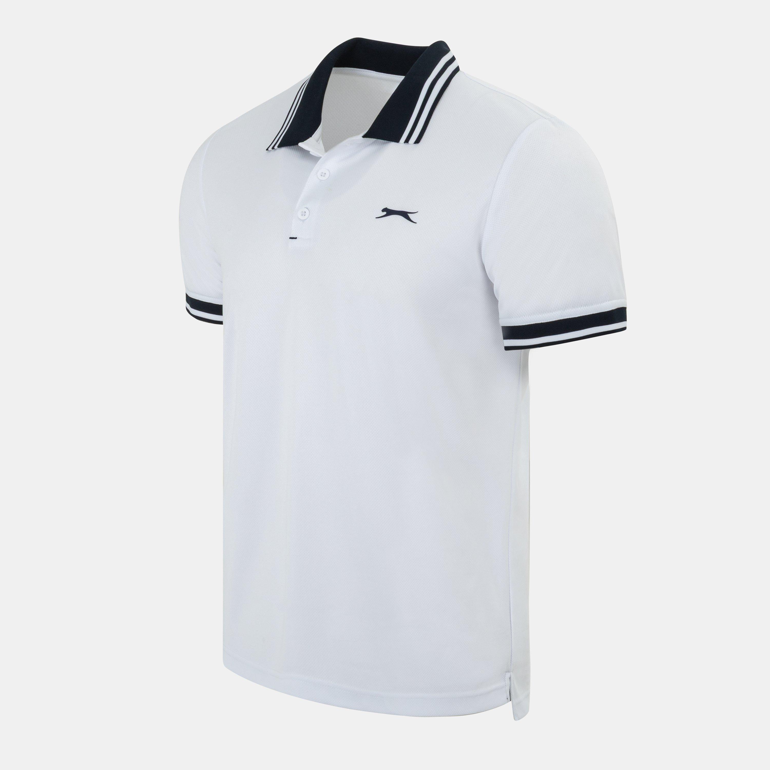 White - Slazenger - Contrast Polo Mens - 3