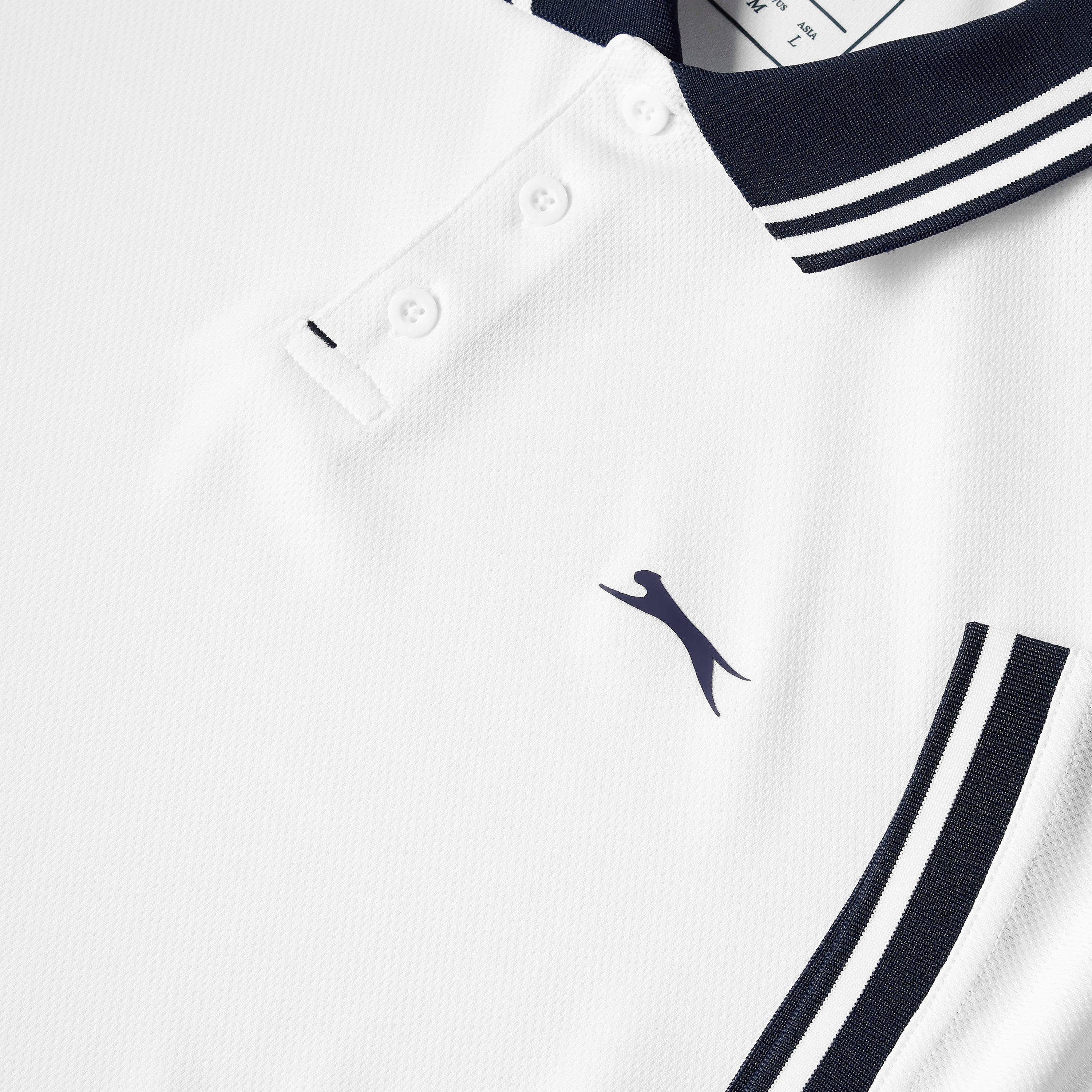 White - Slazenger - Contrast Polo Mens - 5