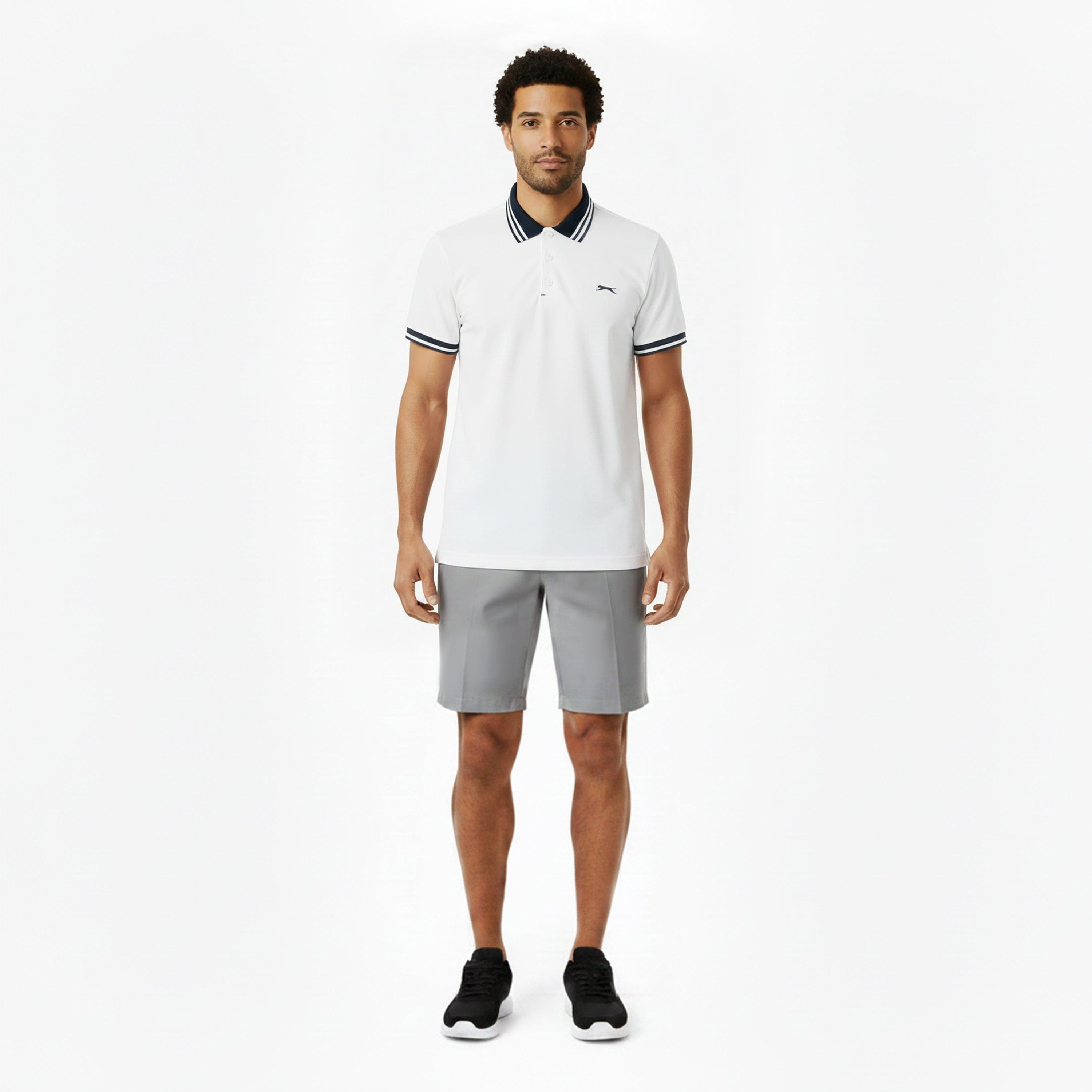 White - Slazenger - Contrast Polo Mens - 6