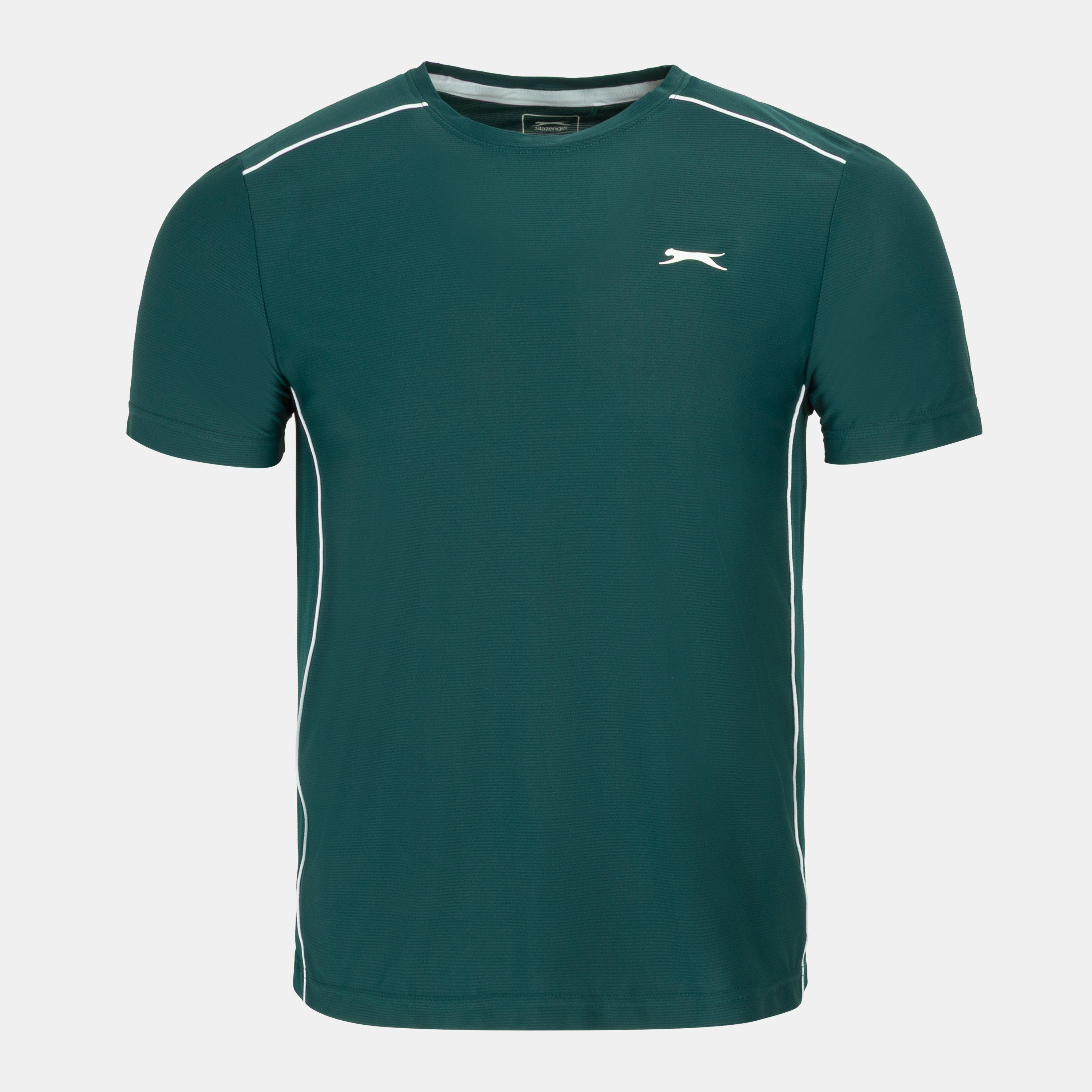 Slazenger Men's Tennis Tech Short Sleeve Performance T-Shirt - Forest Green - XL