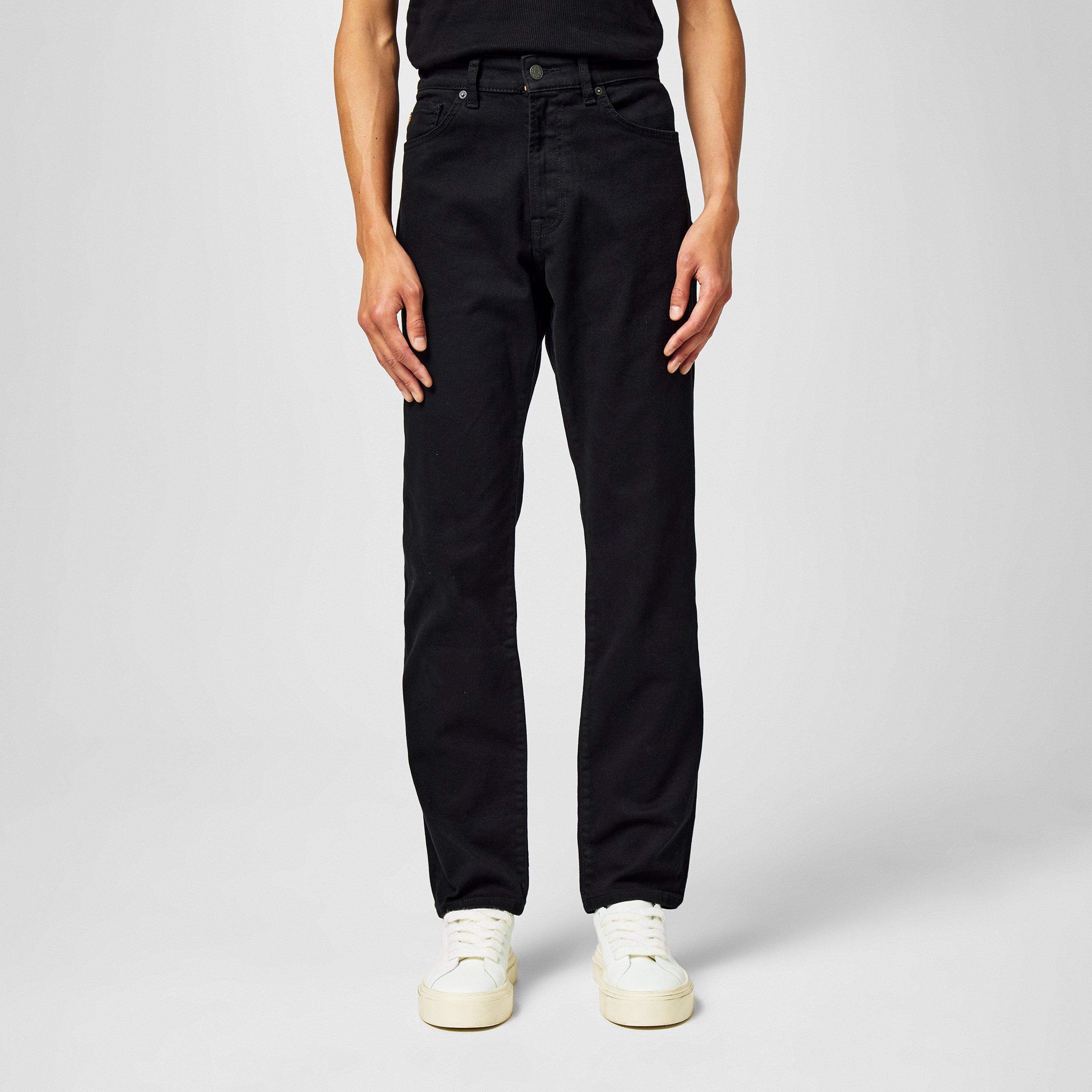 Boss Orange Mens BOSS Straight Denim Jeans with Logo Detail (ReMaine ...