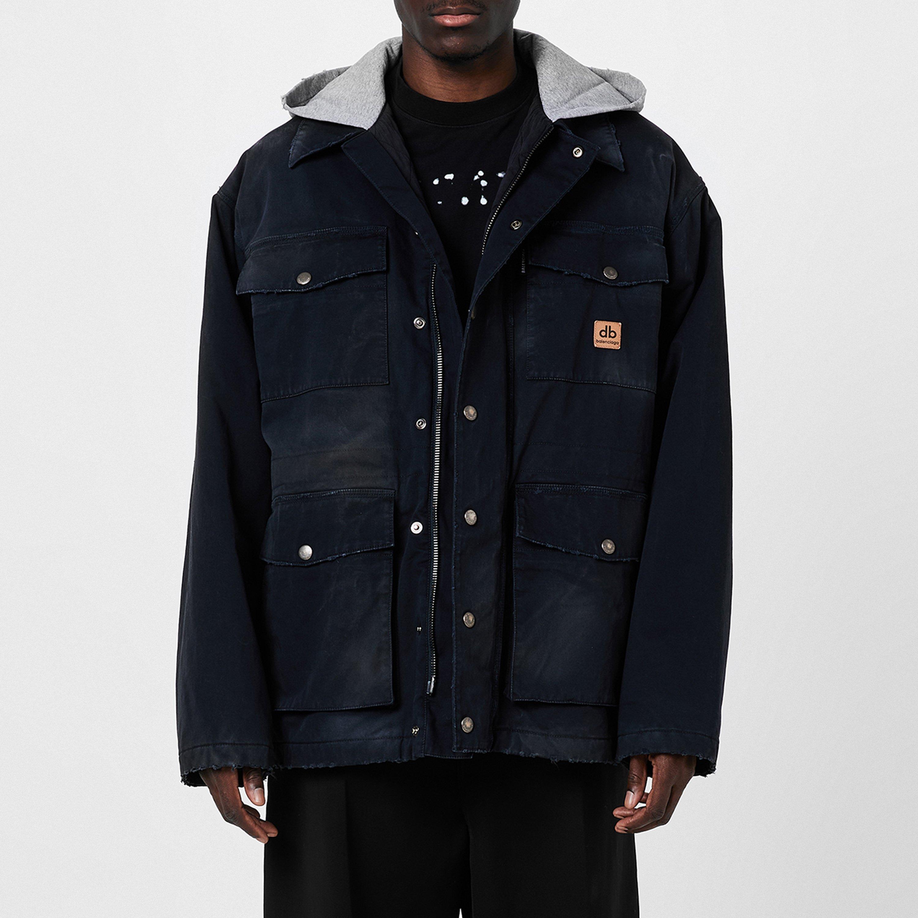 Navy - Balenciaga - Double B Workwear Parka - 3