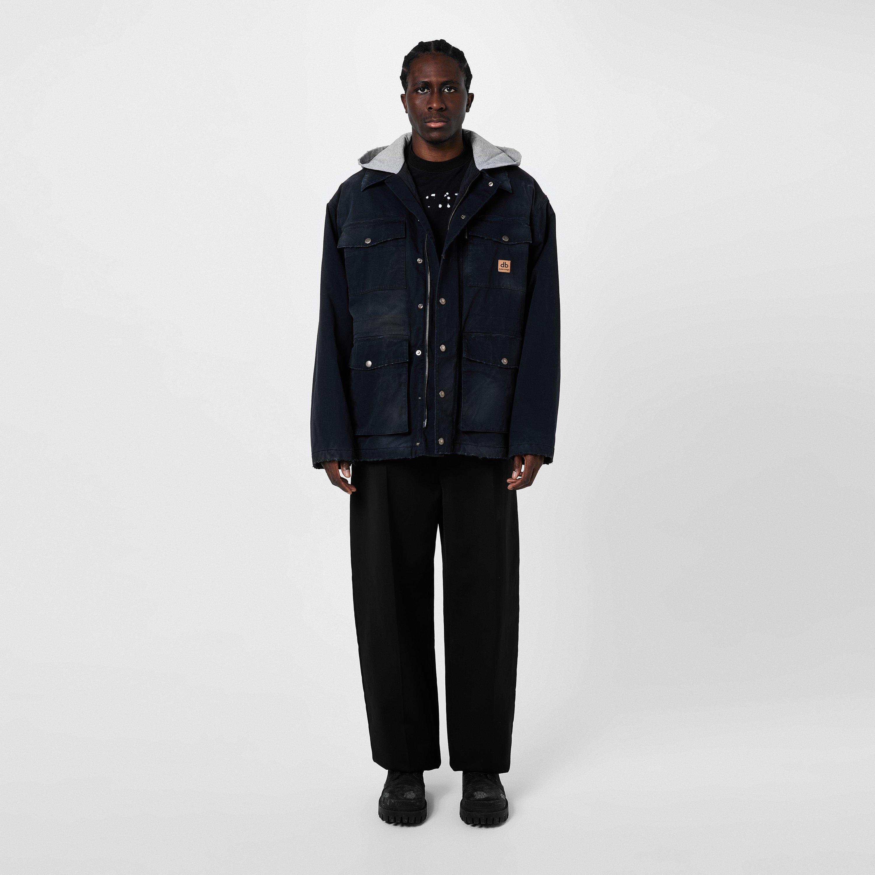 【BALENCIAGA】DOUBLE B ワークウェア パーカ BALENCIAGA | Double B Workwear Parka | Men | Navy | Flannels