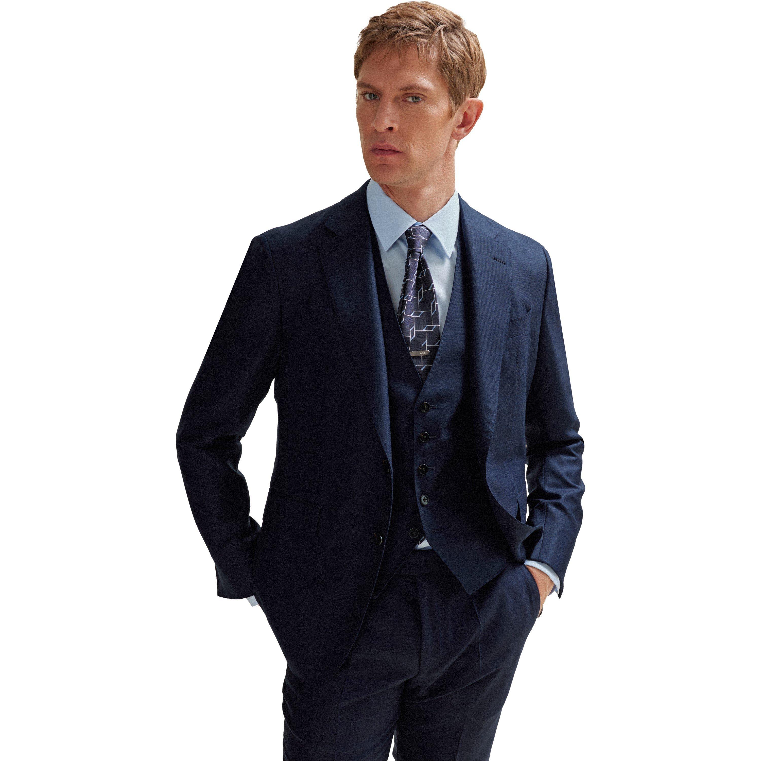 Dark Blue - Boss - L-Harvers 3-Piece Suit - 2