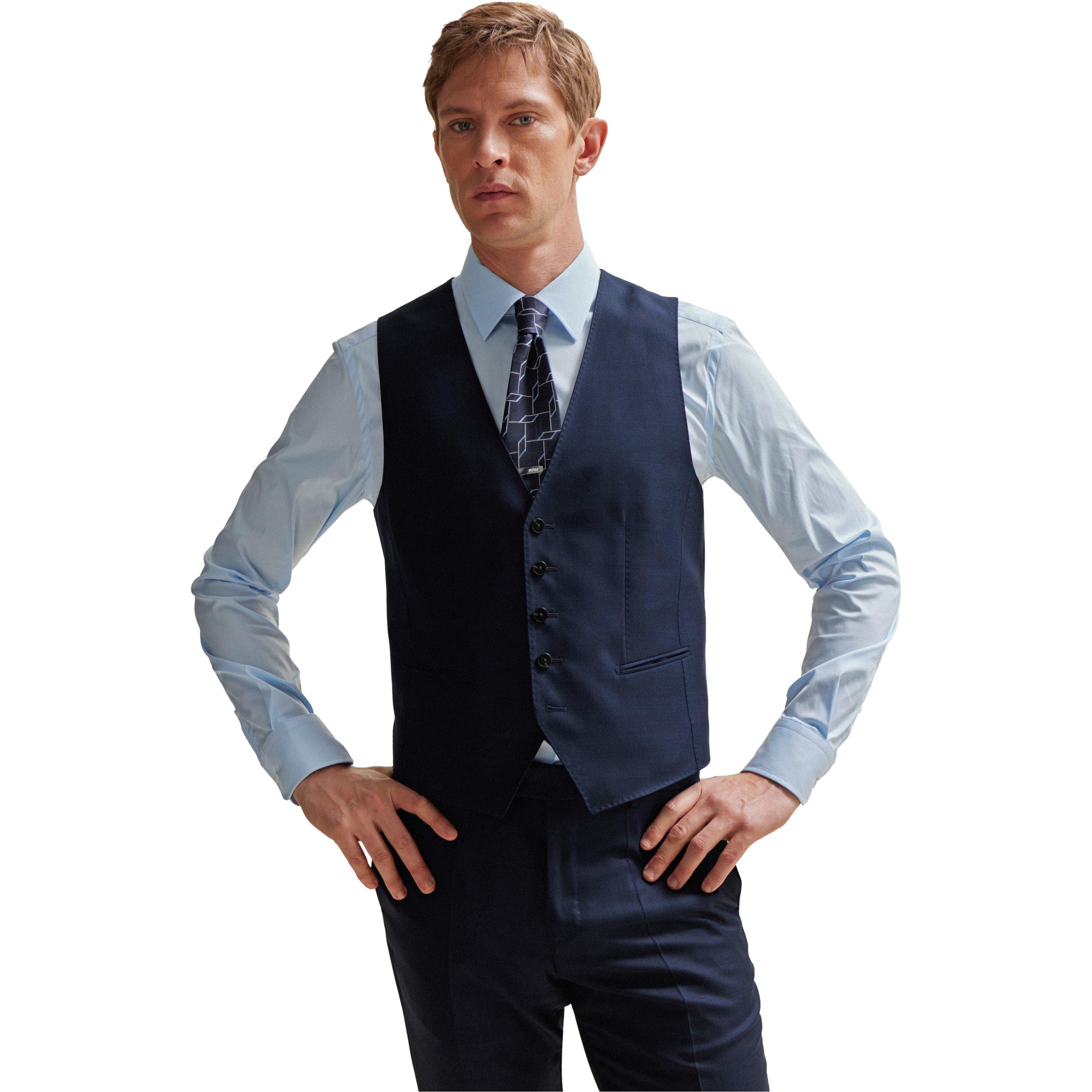 Dark Blue - Boss - L-Harvers 3-Piece Suit - 5